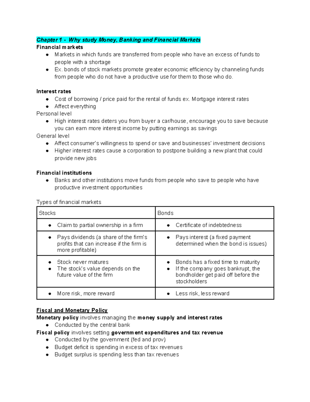 EC223 - Midterm Review: Comprehensive Lecture & Textbook Notes - Studocu