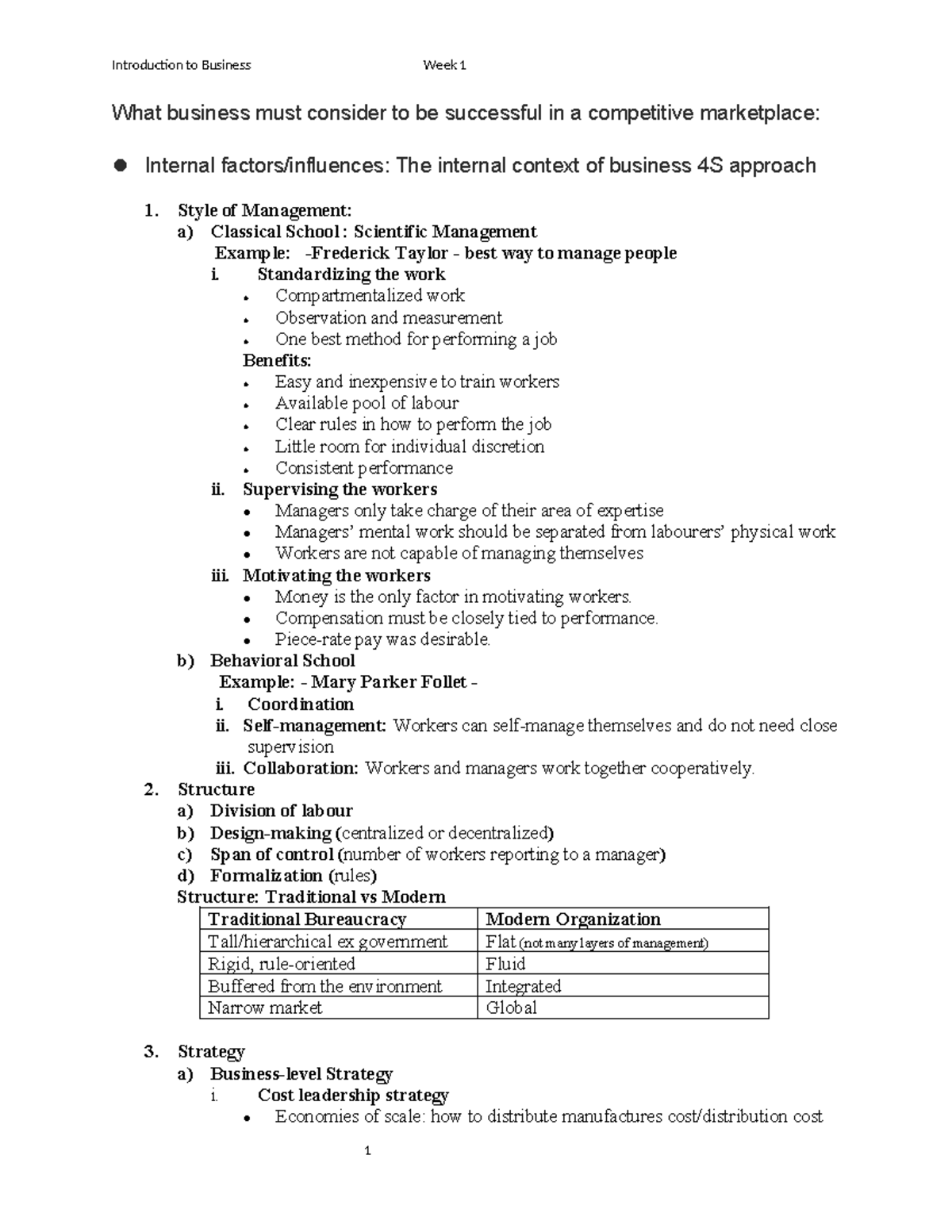 Week 1 - Class Notes - 7 External Environmental Forces - What business ...