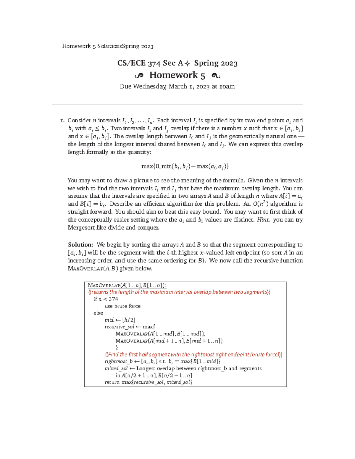 CS/ECE 374 Spring 2023 - Solutions to Homework 5 Problems - Studocu