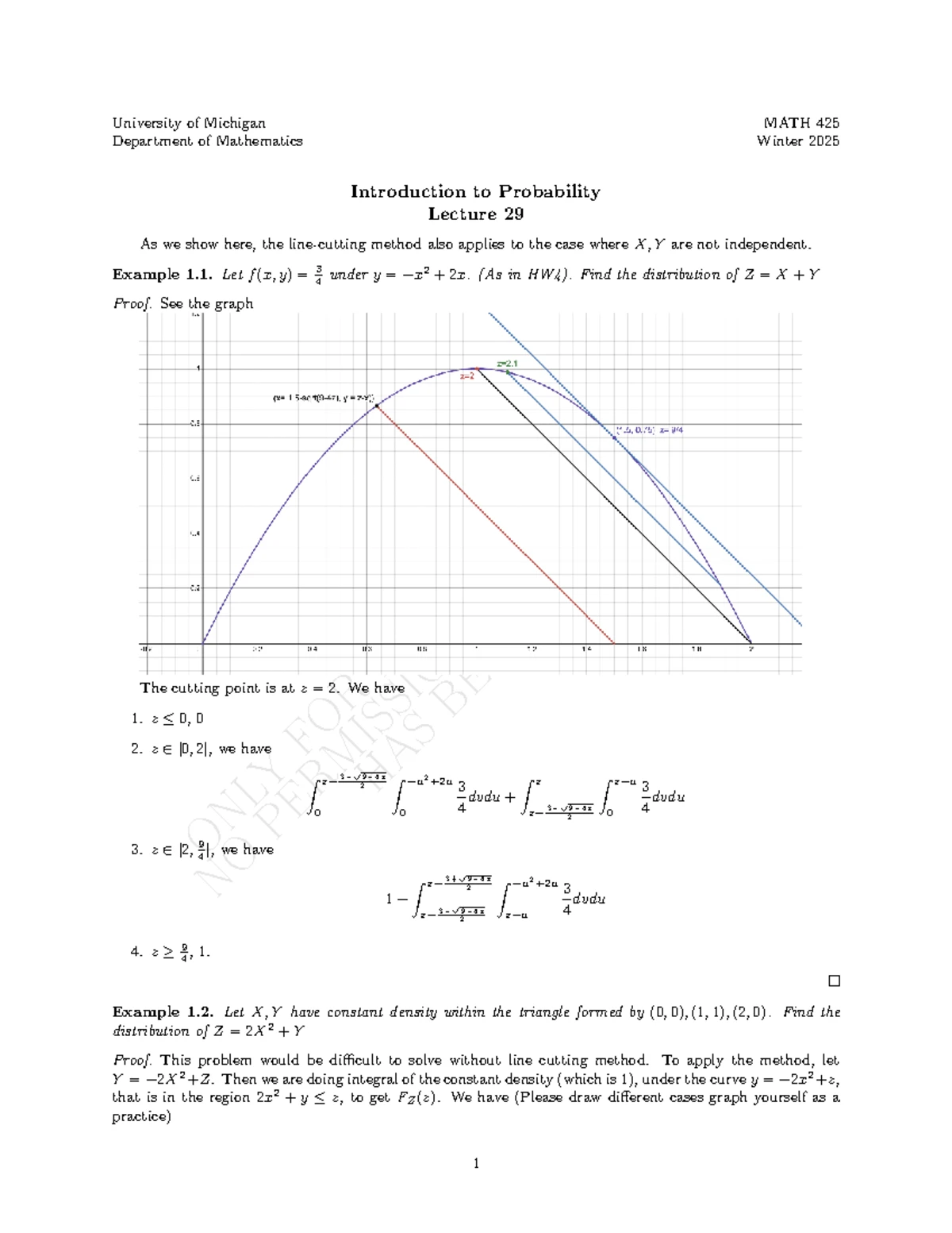 MATH 425 Winter 2025 Lecture Notes: Introduction to Probability ...