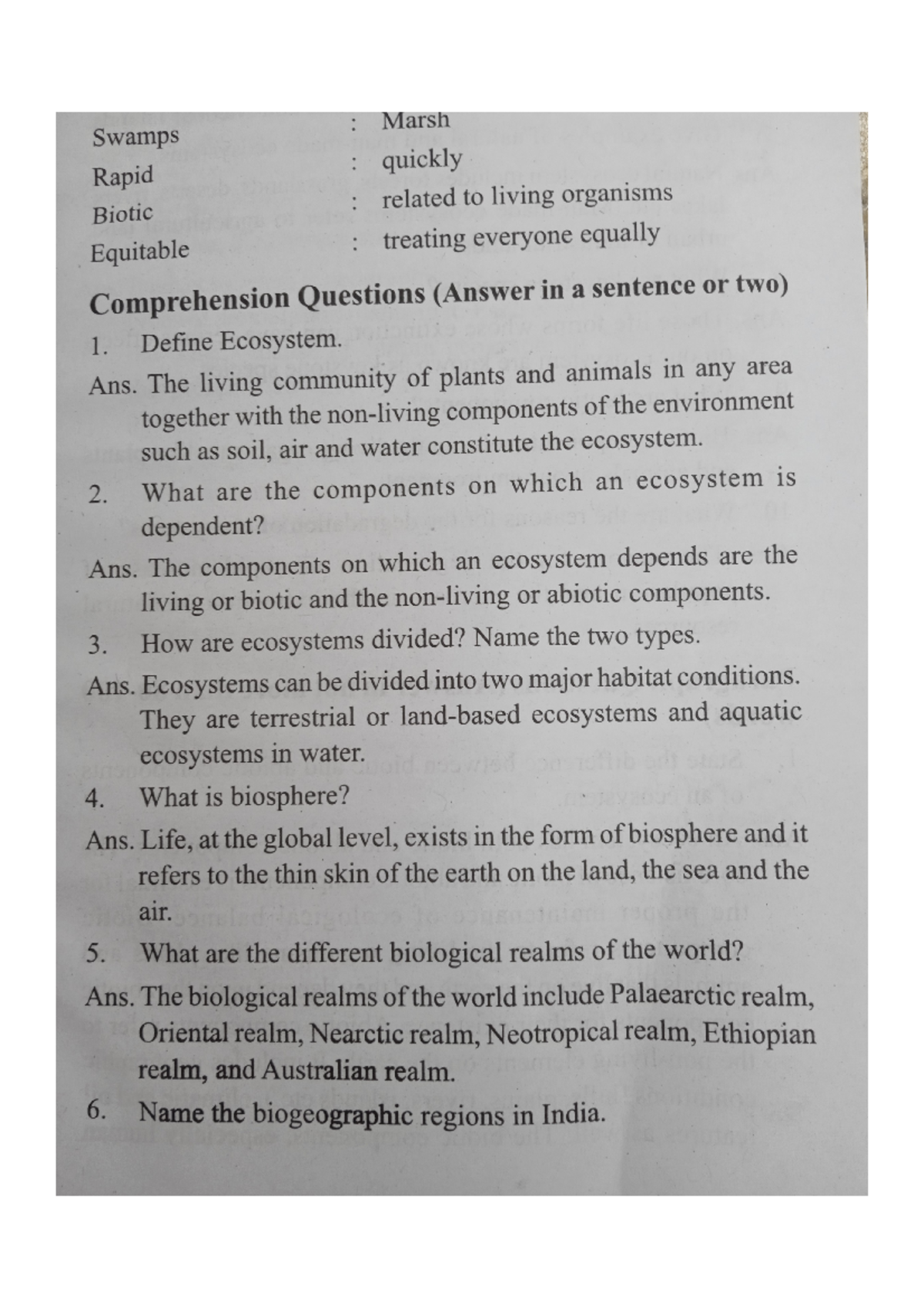 Chapter 2 - Ecosystem Structure and Biogeographic Realms Notes - Studocu
