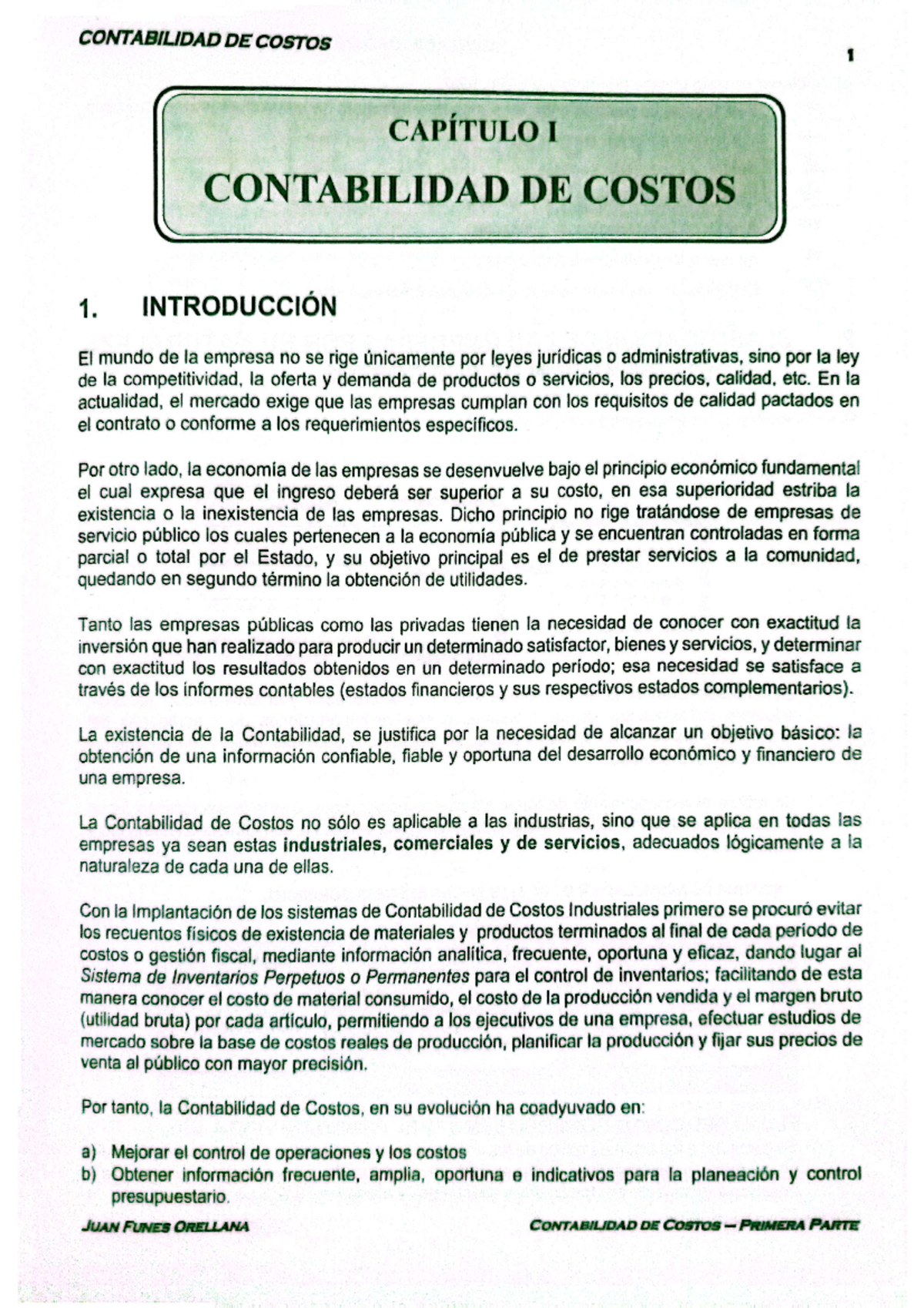 Contabilidad de Costos I: Análisis y Conceptos Importantes - 123456 - Document Preview