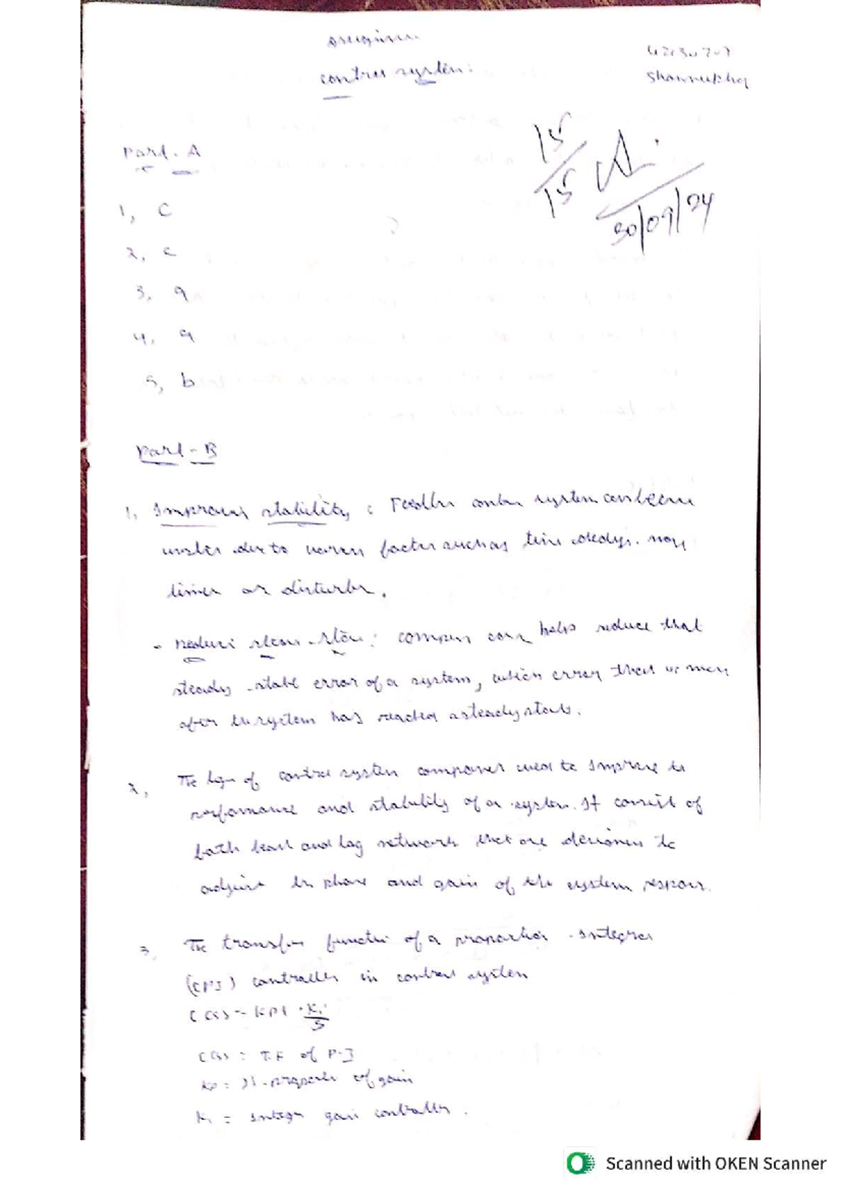 Control Systems Assignment: Stability and Performance Analysis - Studocu