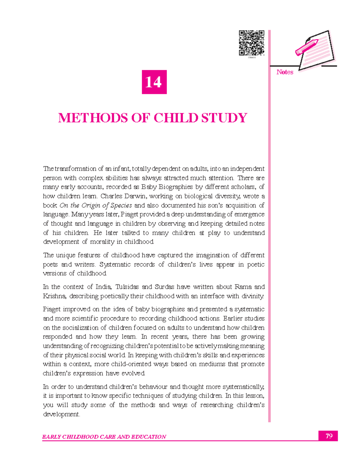 14 Methods of Child Study - 79 Notes 14 METHODS OF CHILD STUDY The ...