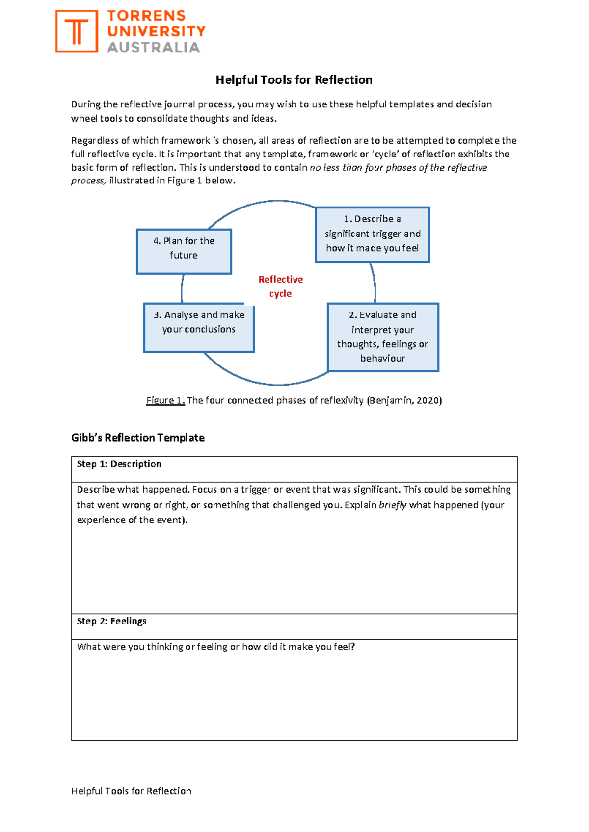 SDR404: Helpful Tools for Reflective Journal Process - Studocu
