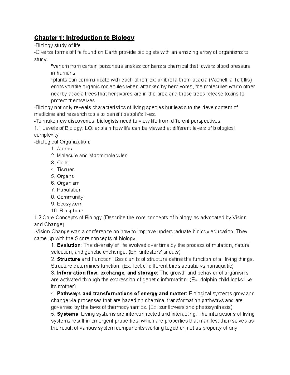 BIO 181 Exam 1 Comprehensive Study Guide with Key Topics - Studocu