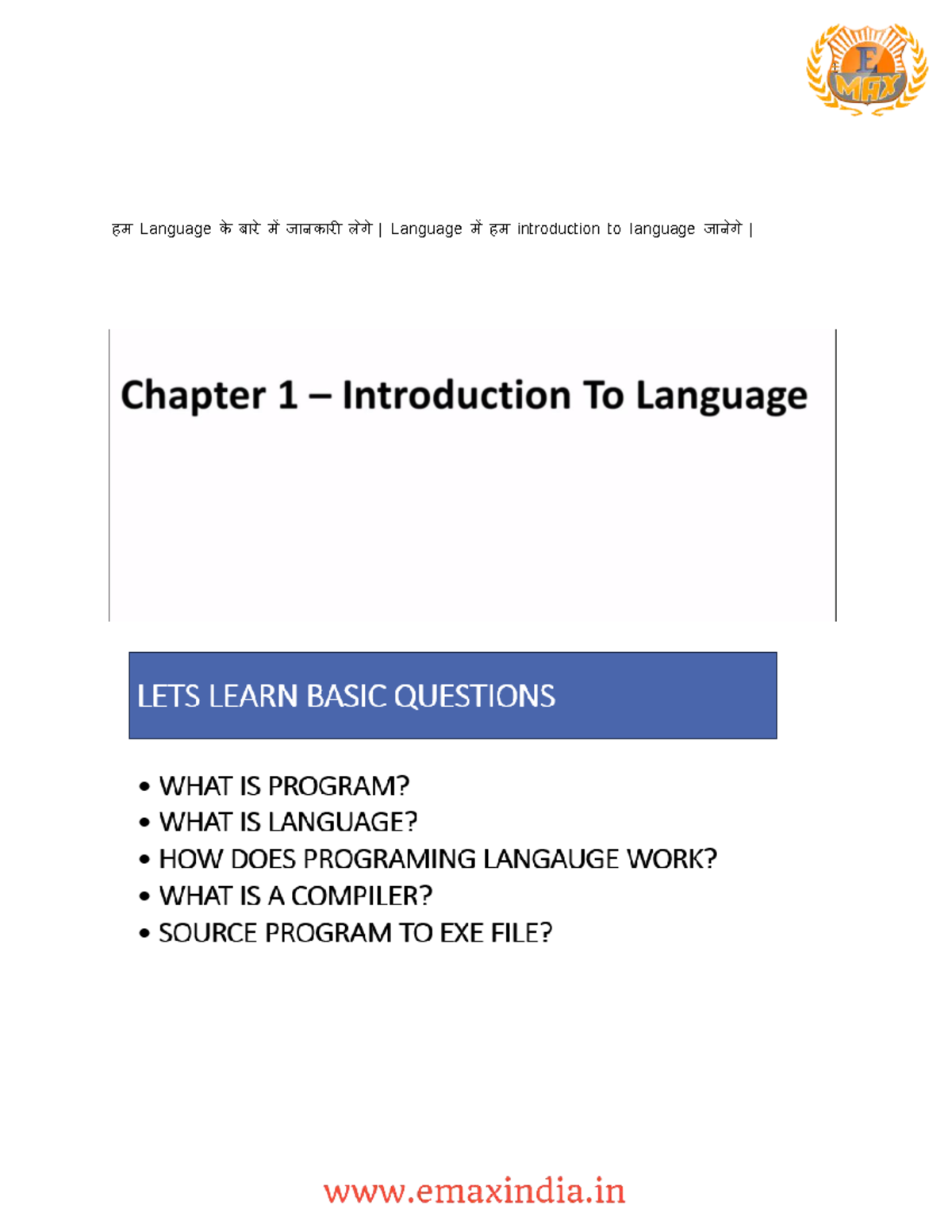 C Language Ebook - Comprehensive Guide to Programming Concepts - Studocu