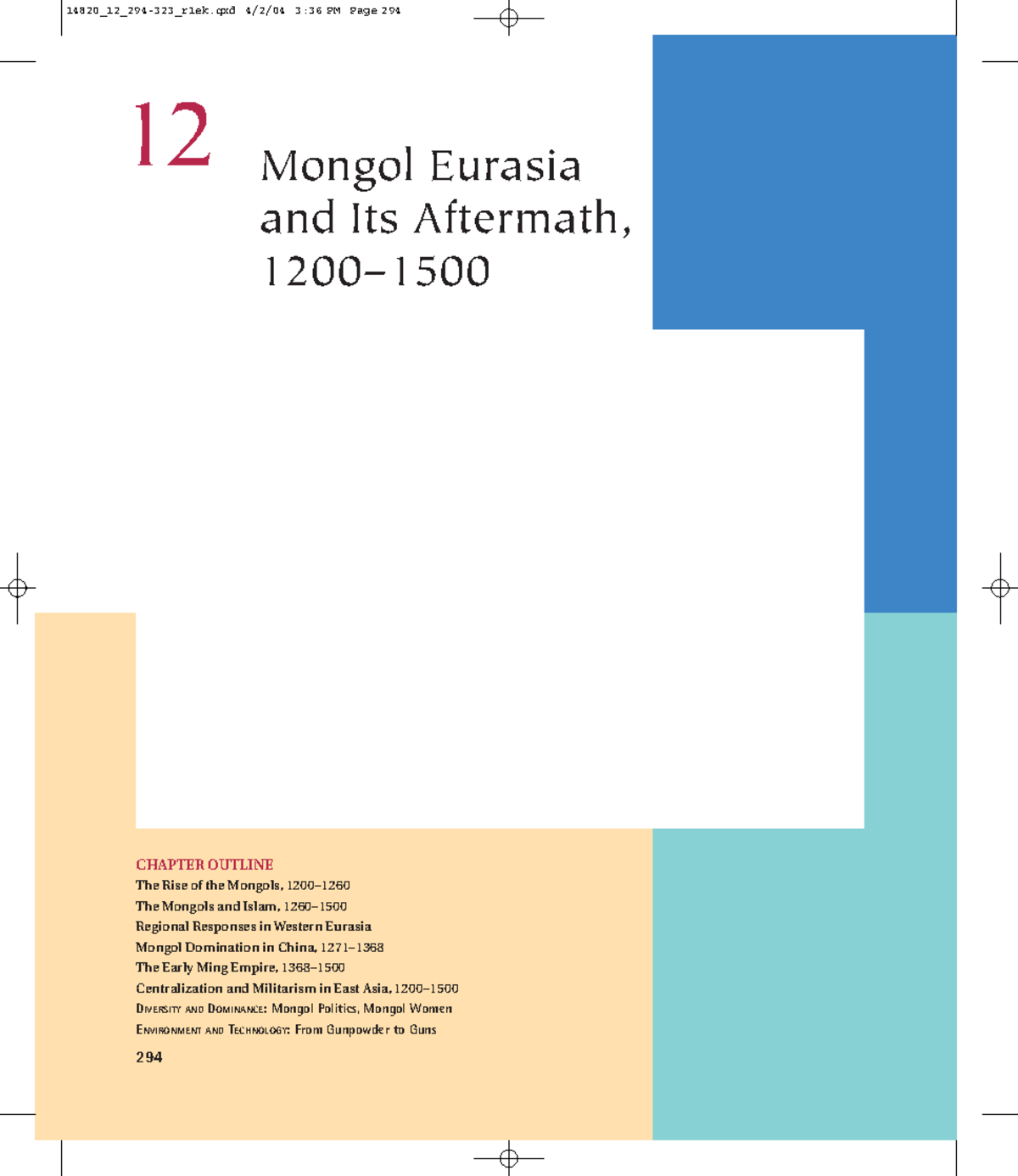 Chapter 12: The Rise of the Mongols, 1200–1260 - Lecture Notes - Studocu