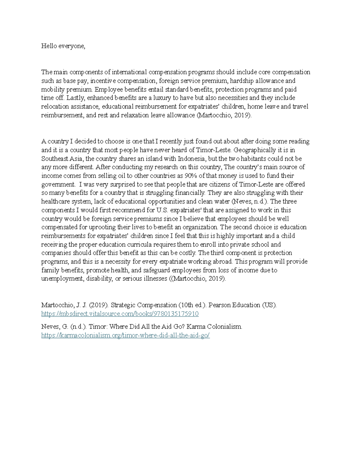 OL-325, 6-1 Discussion: Key Aspects of Expatriate Compensation Packages ...