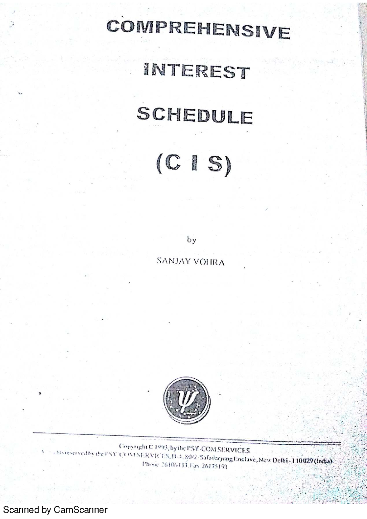 CIS Manual: Comprehensive Interest Schedule Overview and Analysis - Studocu
