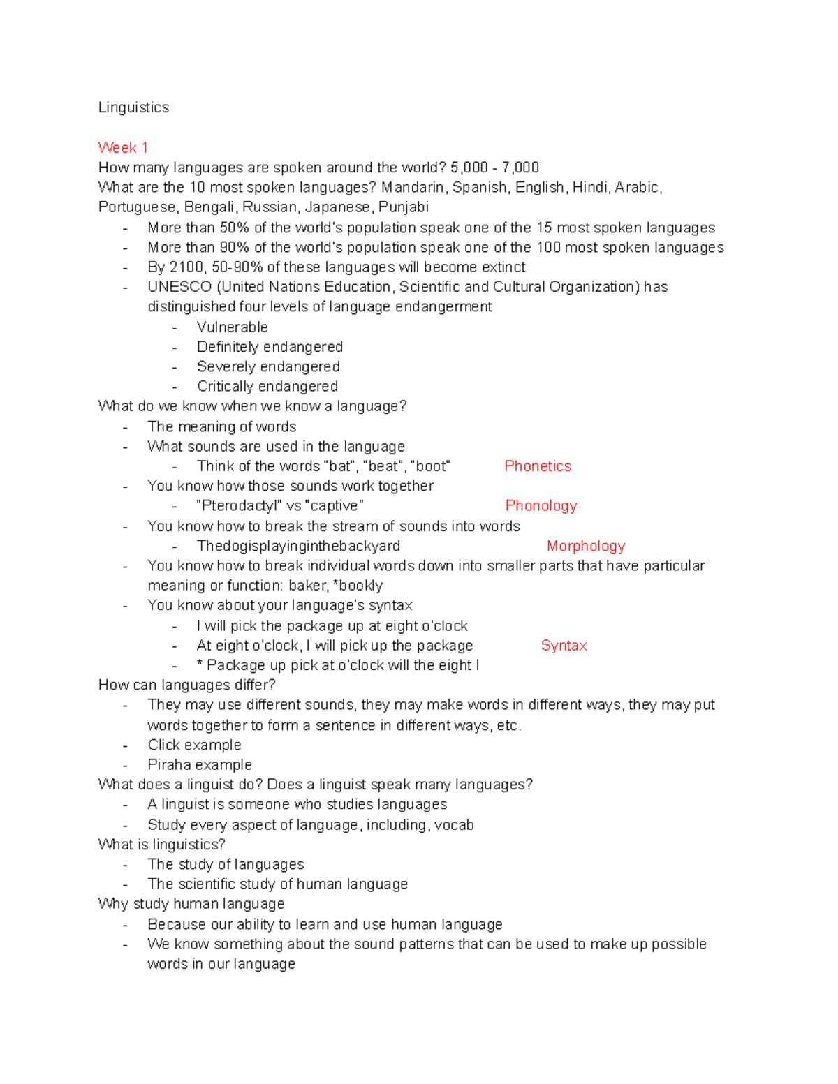 Linguistics Notes (LNG101): Understanding Language and Sounds - Studocu
