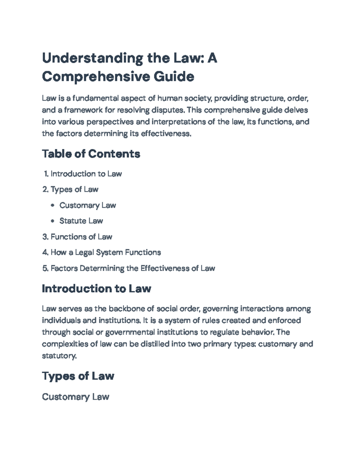 Understanding Law: Functions, Types, and Effectiveness Overview ...