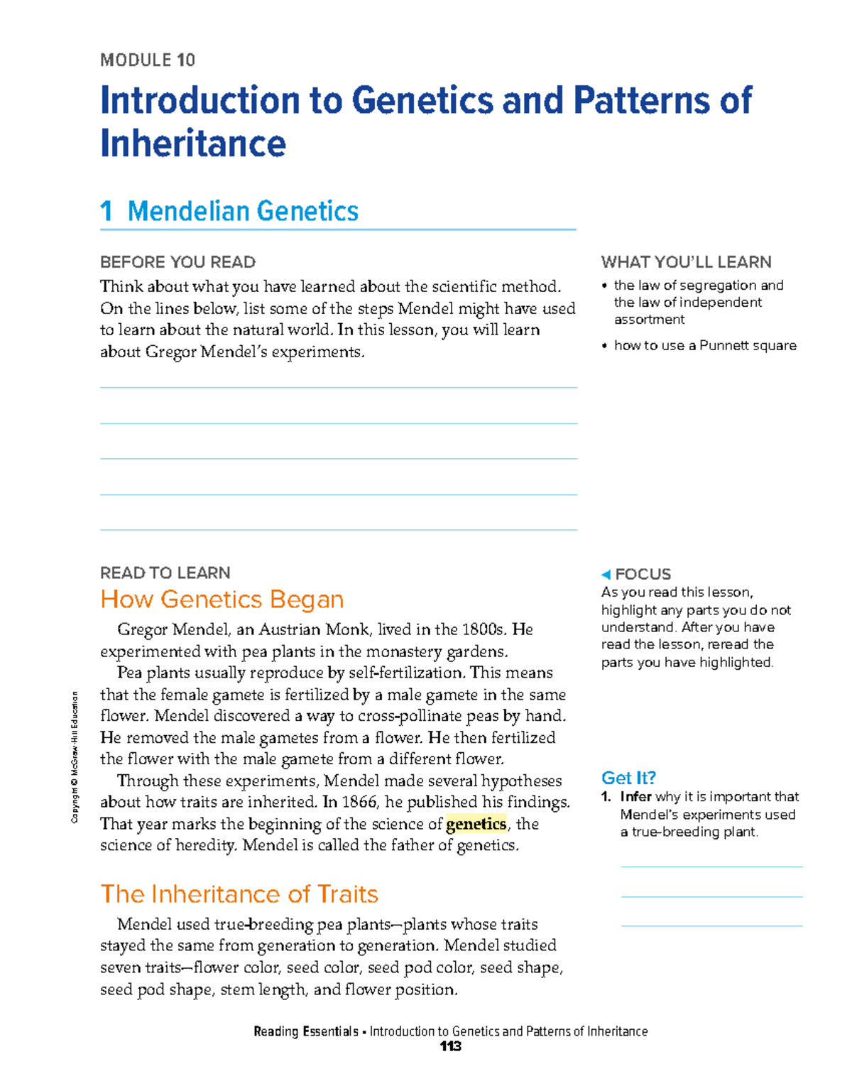 MODULE 10 Mendelian Genetics: Understanding Inheritance Patterns - Studocu