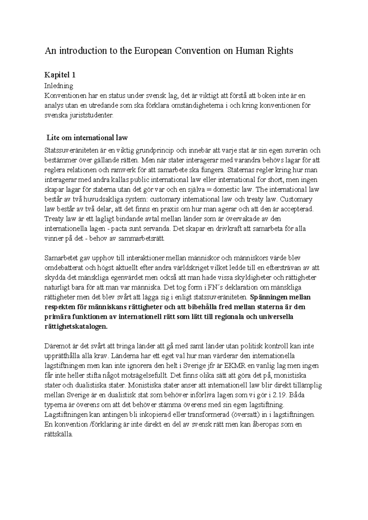 An introduction to the European Convention on Human Rights - Lite om ...