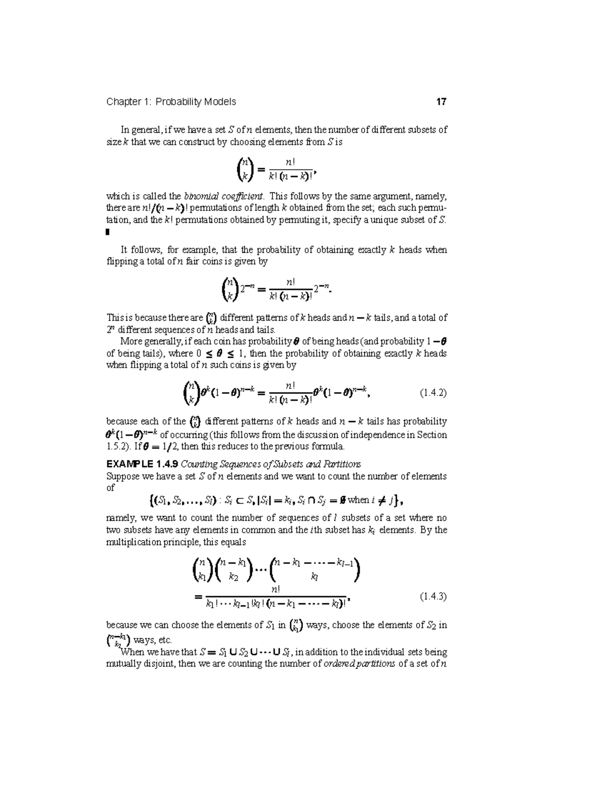 Chapter 1: Probability Models and Binomial Coefficients - Studocu