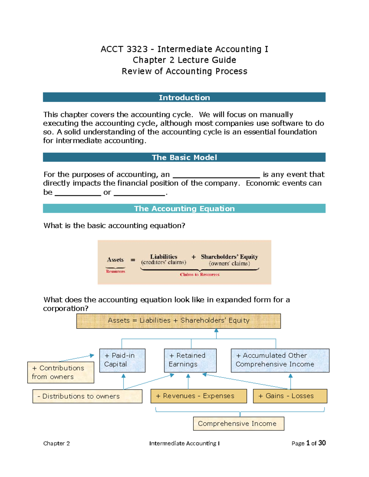 CLT Company Accounting Cycle Overview - ACCT 3323 Final Exam Notes ...