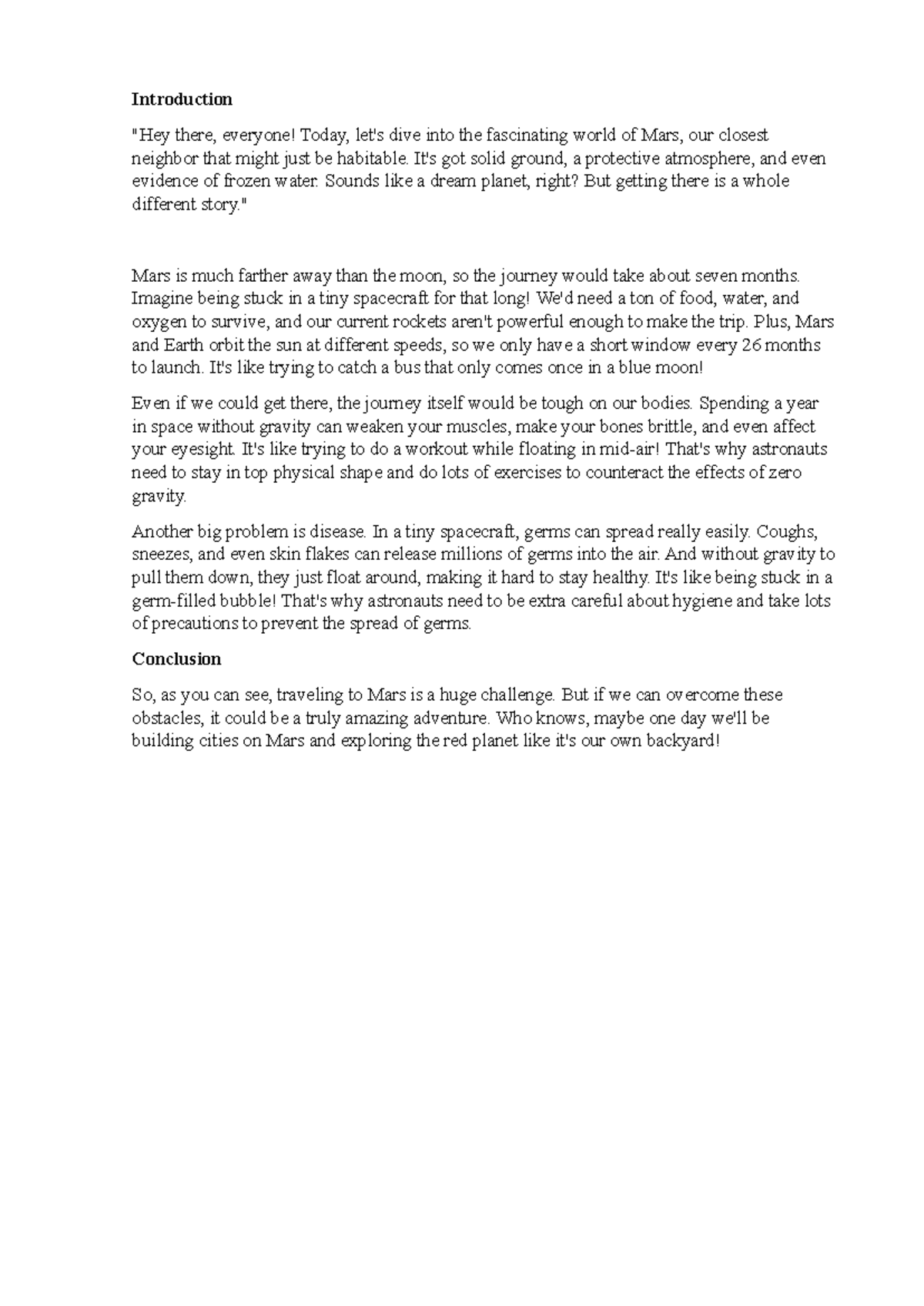 Speaking week 7 - Introduction 