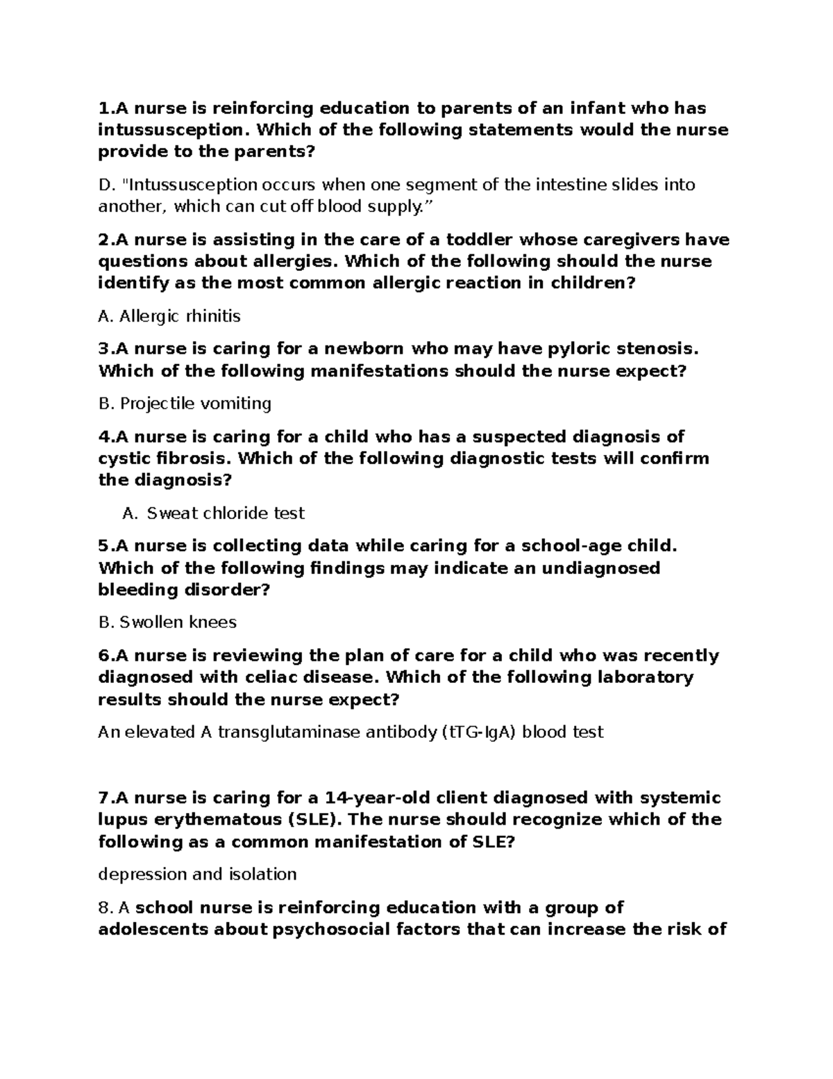 Peds 101: Comprehensive Final Review for Pediatric Nursing - Studocu