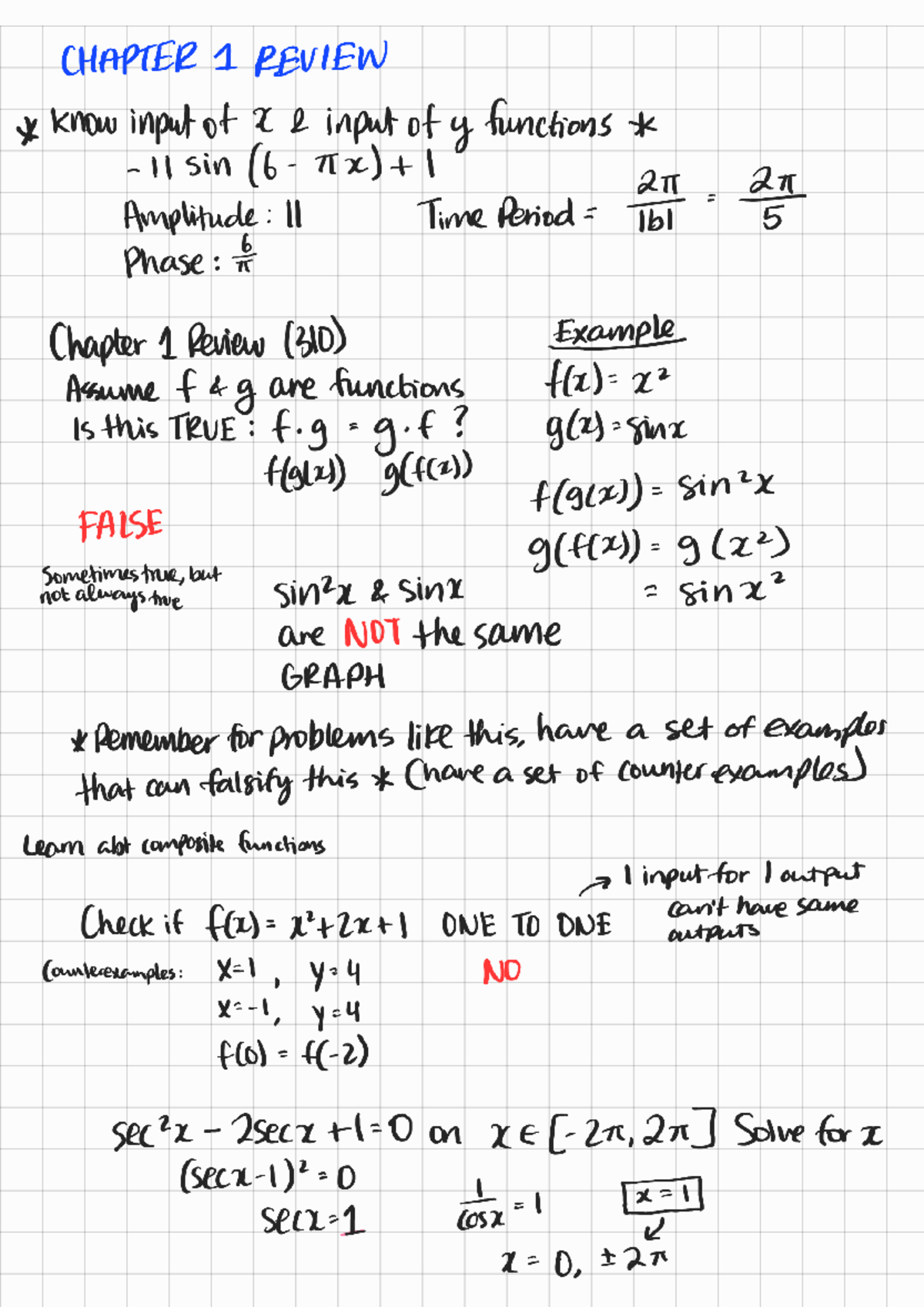 Calculus (310) Lecture: Chapter 1 Review on Functions and Graphs - Studocu