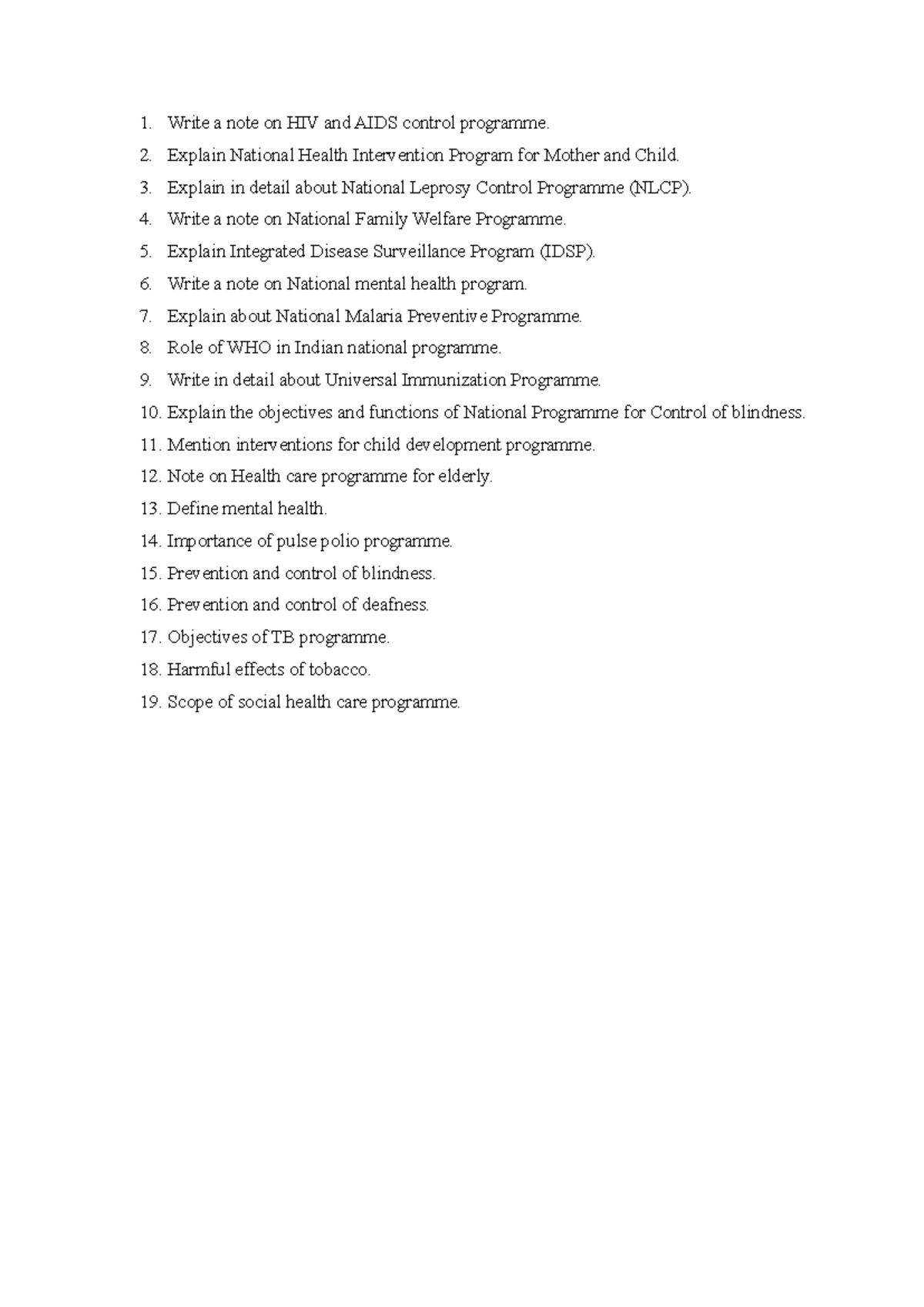 2nd Sessional - Comprehensive Notes on Health Programs and ...