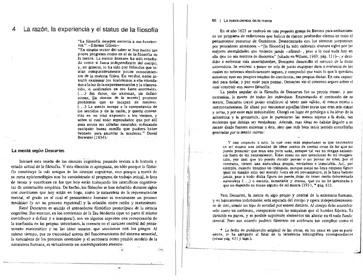 La Nueva Ciencia de la Mente Historia de la revolución Cognitiva Cap 4