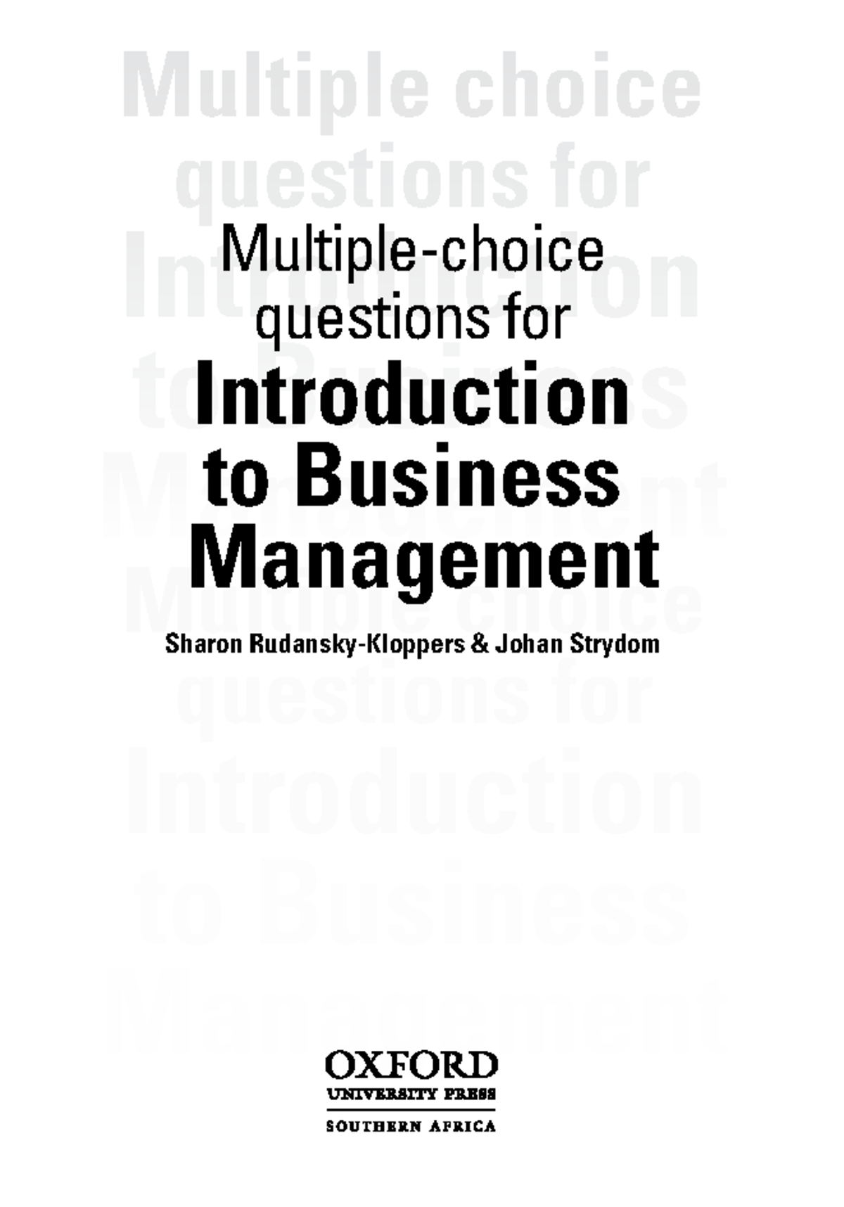 MNB1501 Multiple Choice Questions Solutions for Business Management ...