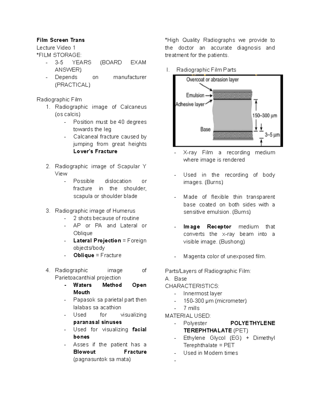 Film Screen Trans Lecture Video 1: Radiographic Film Basics and Storage ...