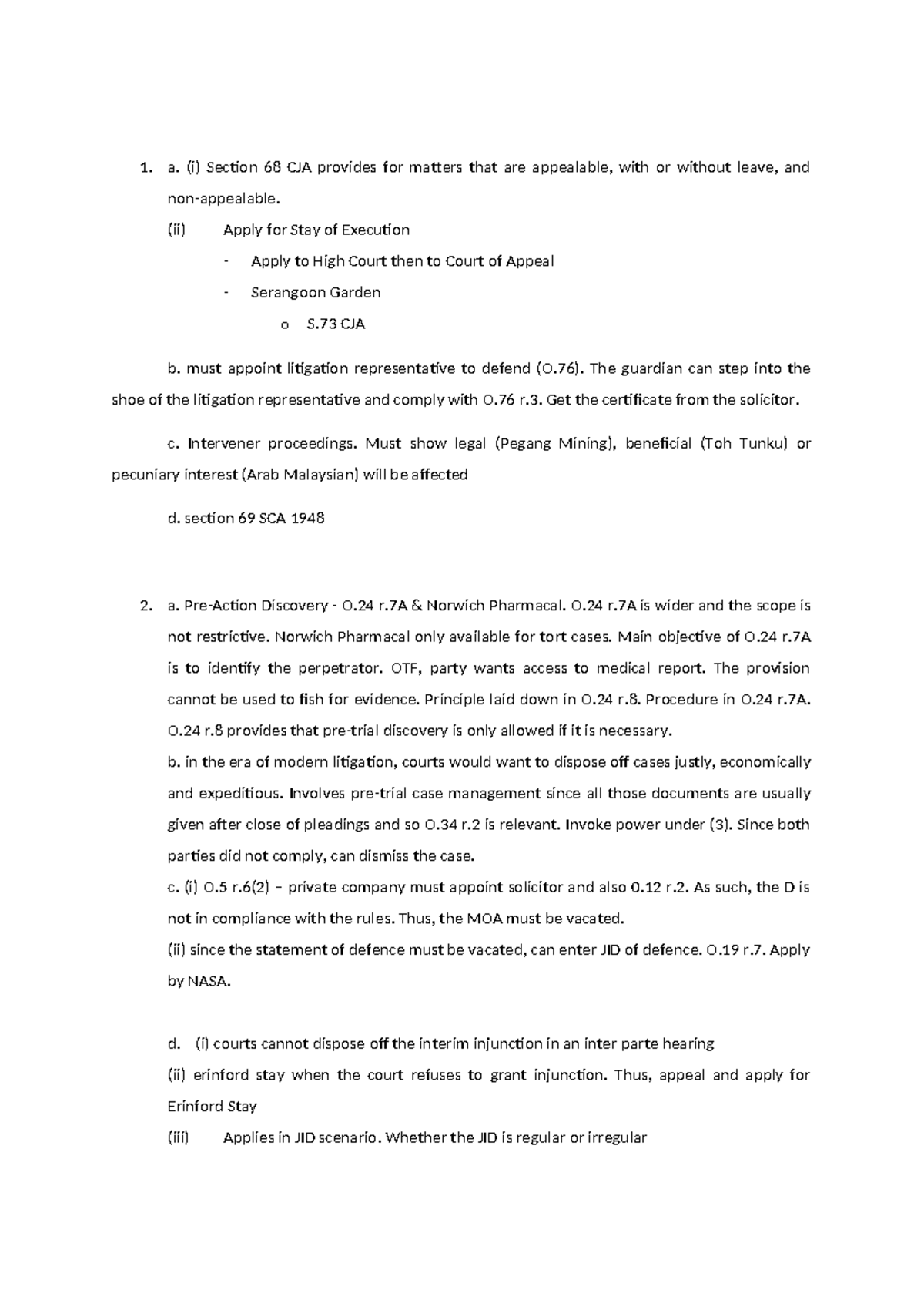 Mock Exam Civil (CJA 1) - Comprehensive Review and Key Procedures - Studocu