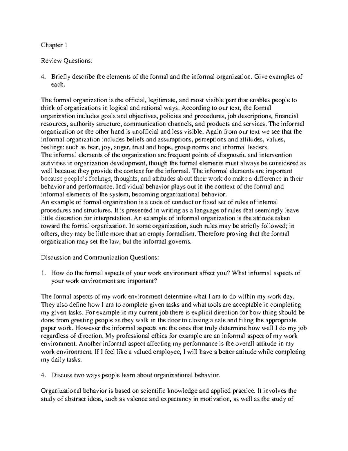 ORGB Question and Answers - Chapter 1 Review Questions: Briefly ...