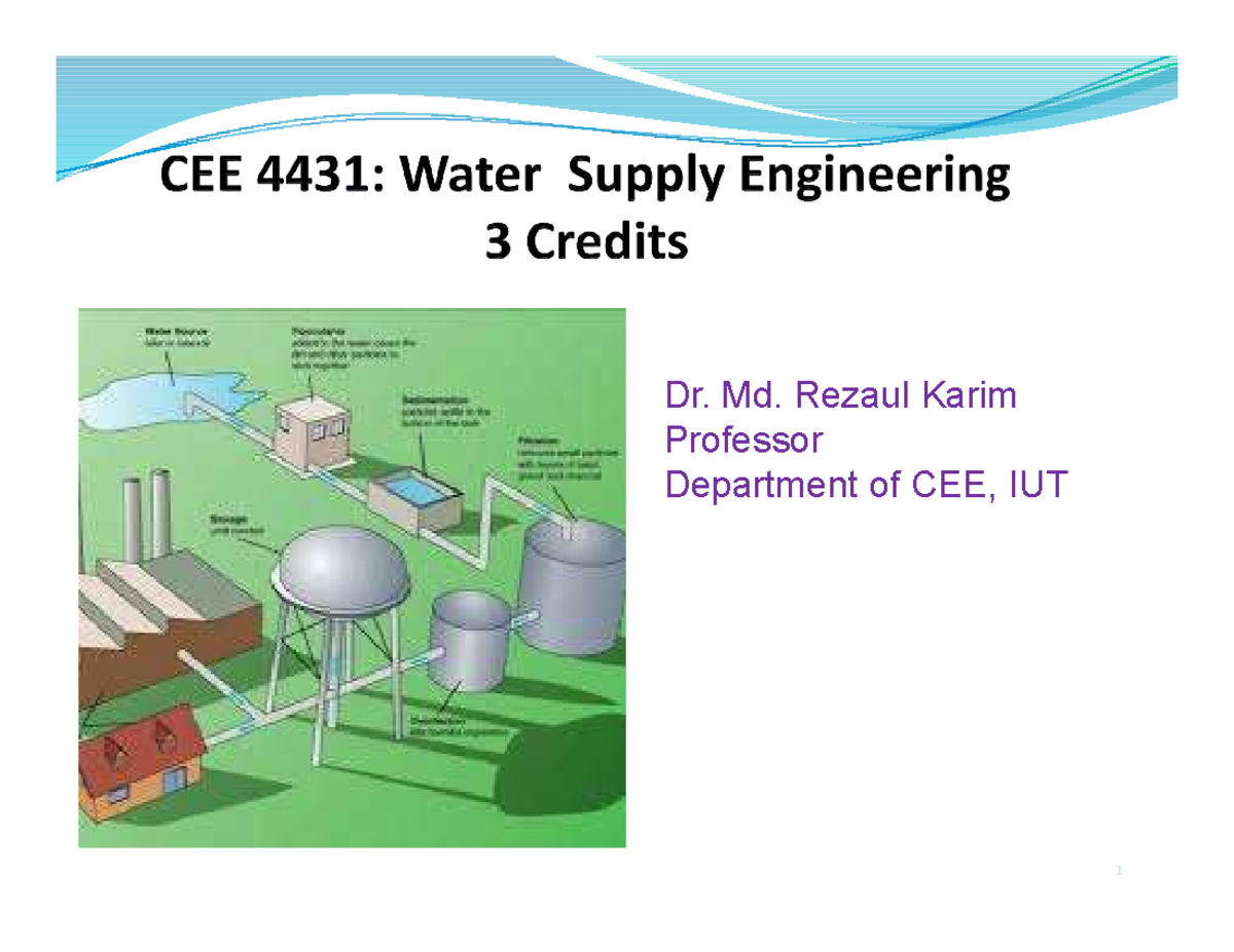 Water Supply Engineering: An Overview of Key Concepts and Practices ...