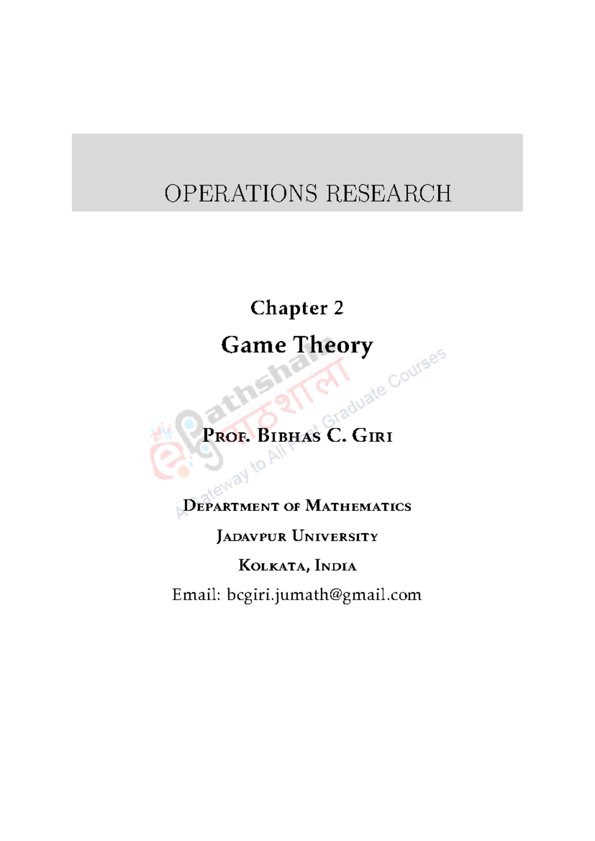 Game Theory Overview: Concepts and Applications in Operations Research ...