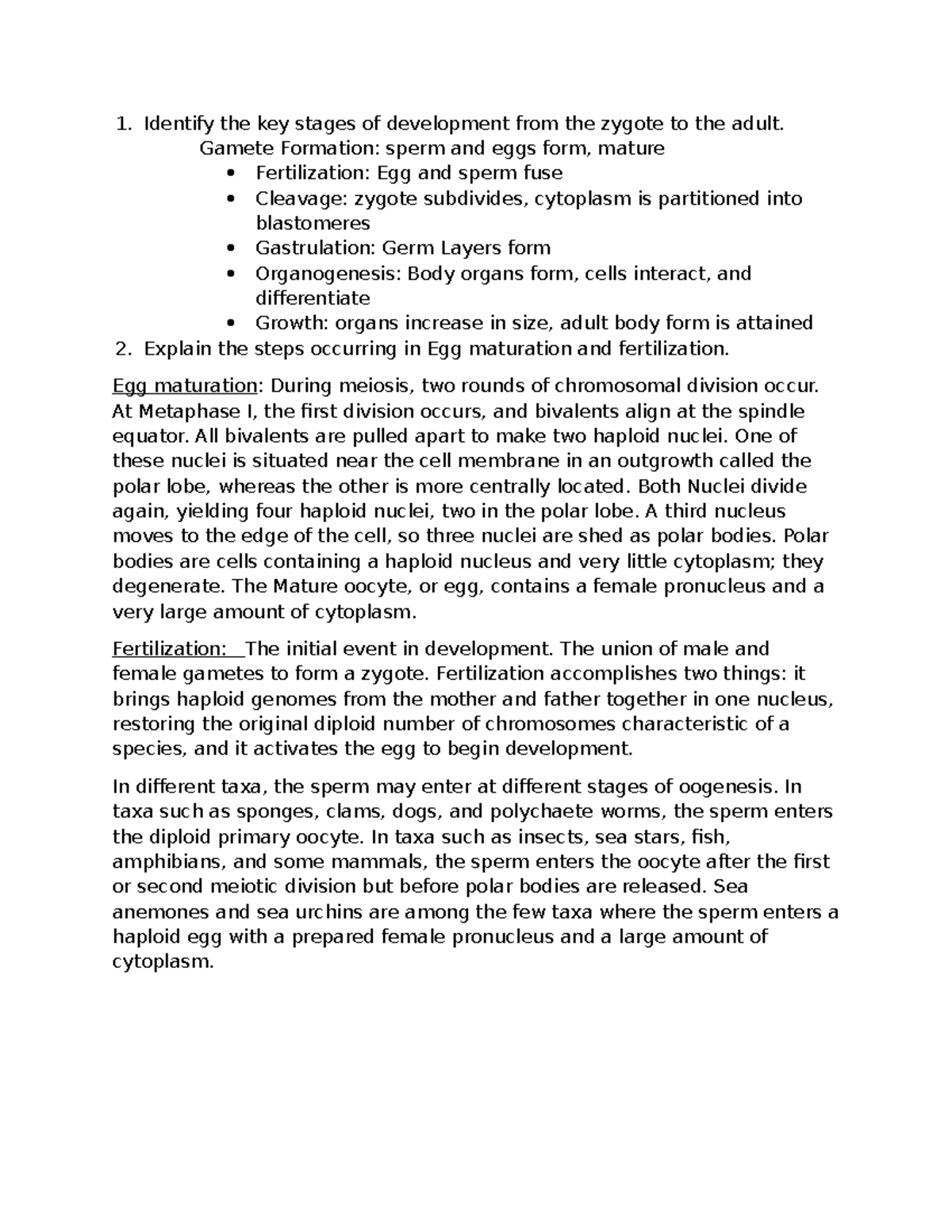 Development Stages and Gene Regulation in Zebrafish Embryos (BIO 101 ...
