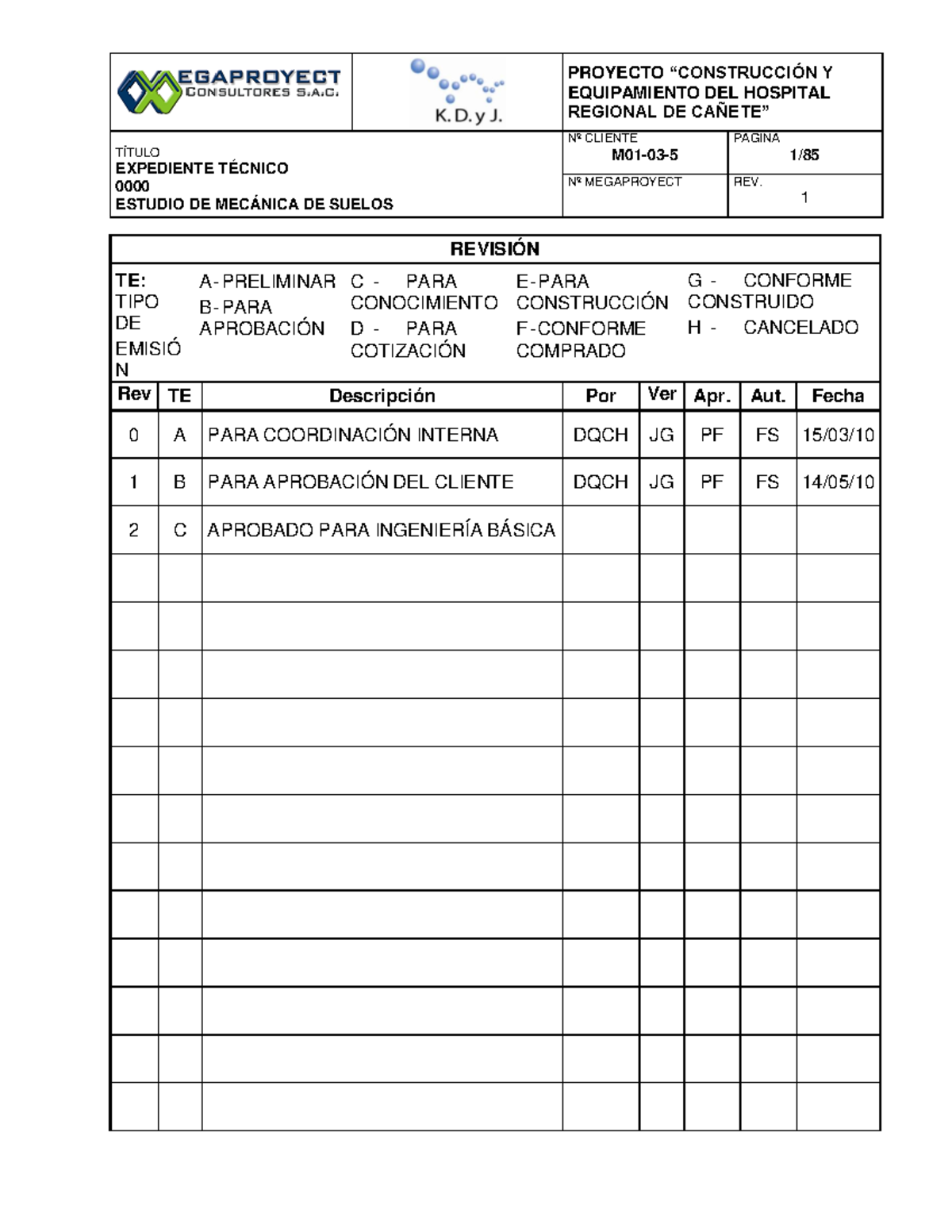 Estudio de Mecánica de Suelos para Hospital Regional - Cañete M01-03-5 - Document Preview