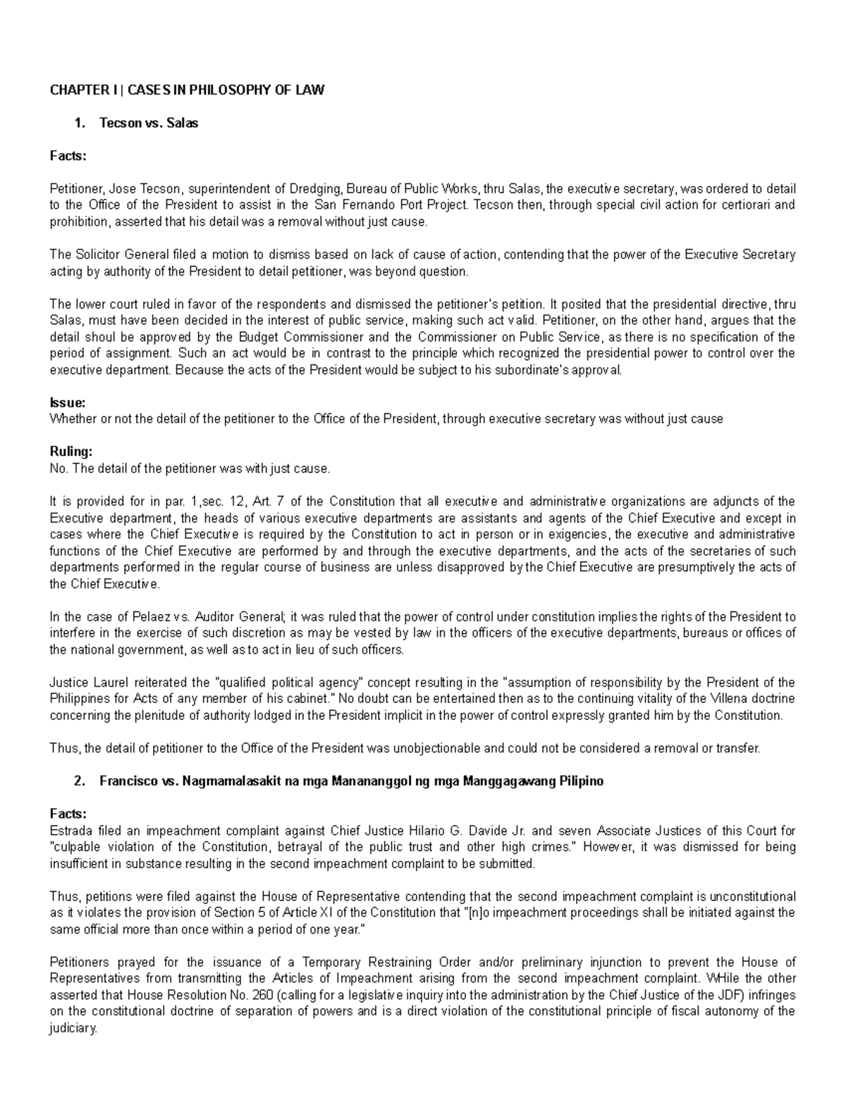 Phil of Law Case Digest: Key Rulings and Issues in Jurisprudence - Studocu