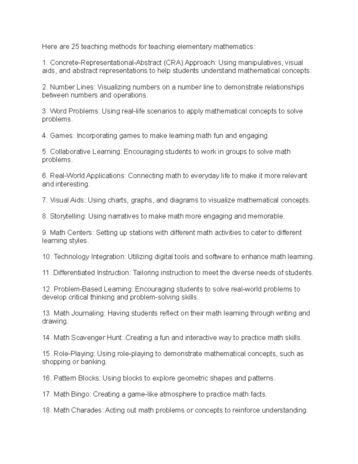 MATH Presentation - Here are 25 teaching methods for teaching ...