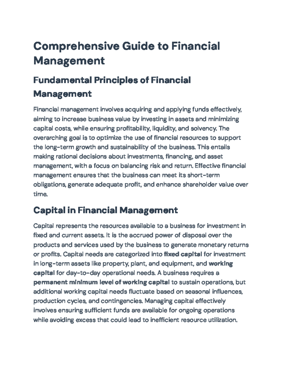 Comprehensive Guide to Financial Management: Strategies & Analysis ...