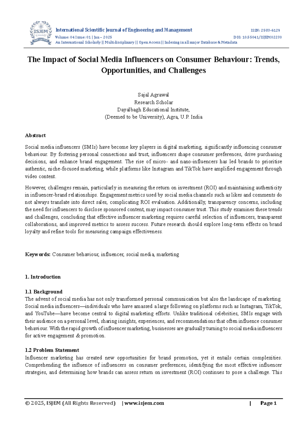 The Impact of Social Media Influencers on Consumer Behaviour: Trends ...