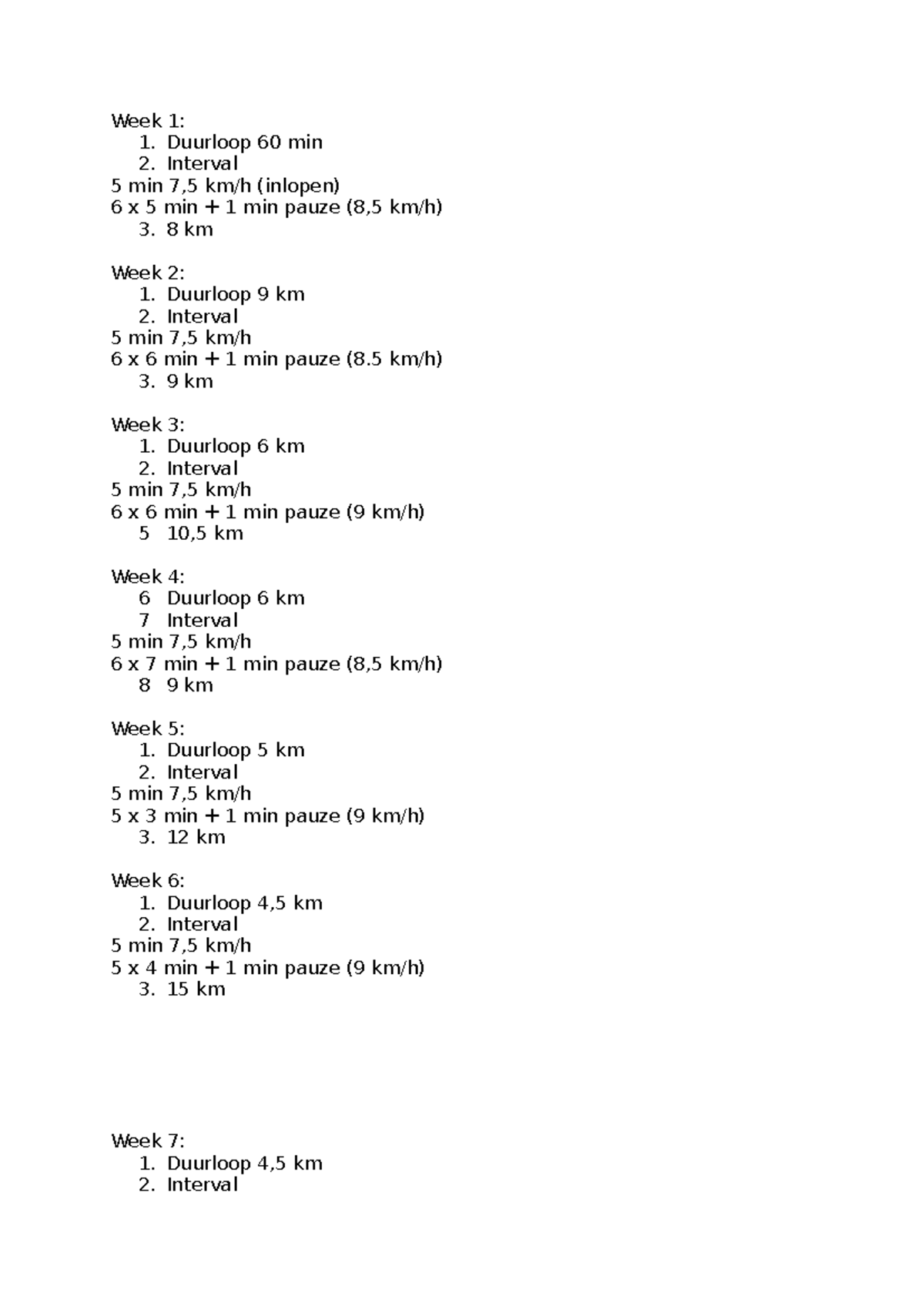Hardloopschema: Trainingsschema voor 7 weken Hardlopen - Studeersnel