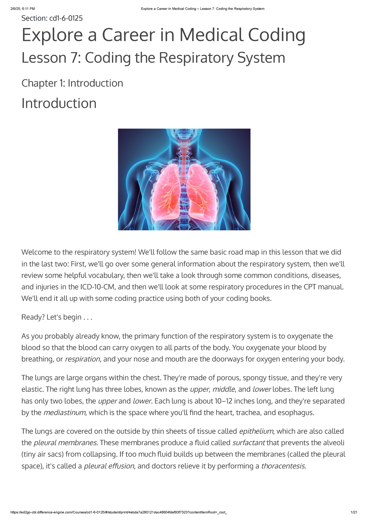 Explore a Career in Medical Coding – Lesson 7: Respiratory Coding ...