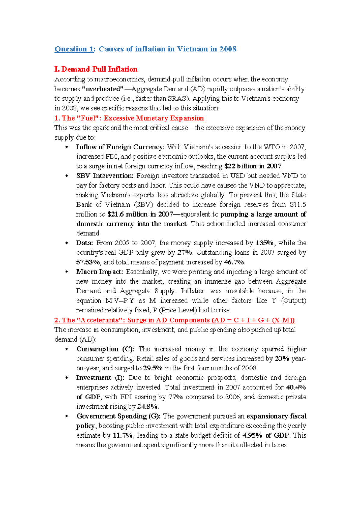 Causes of Inflation in Vietnam 2008: Analysis & Policy Responses - Studocu