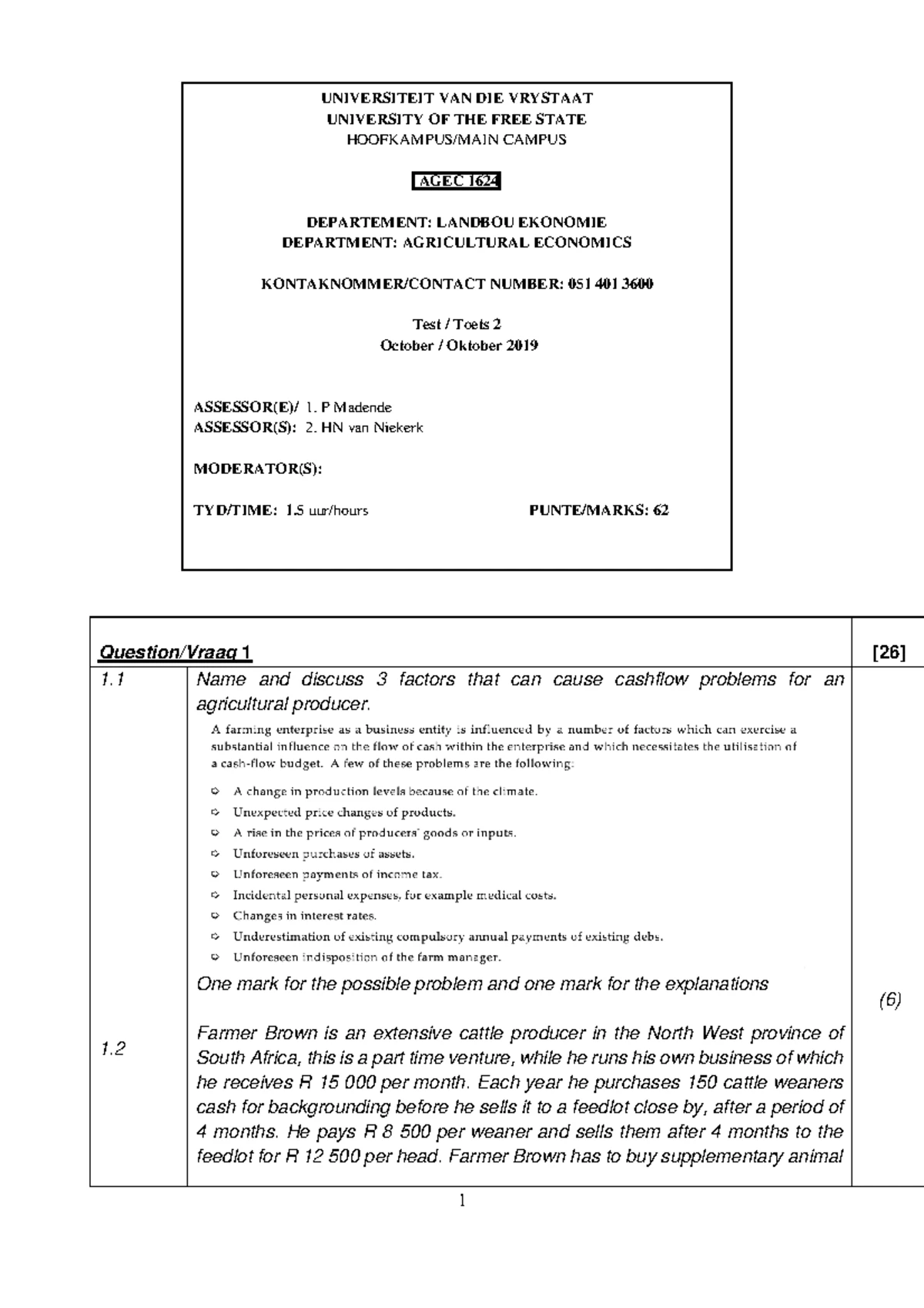 AGEC 1634 Midterm Exam Study Notes - Studocu