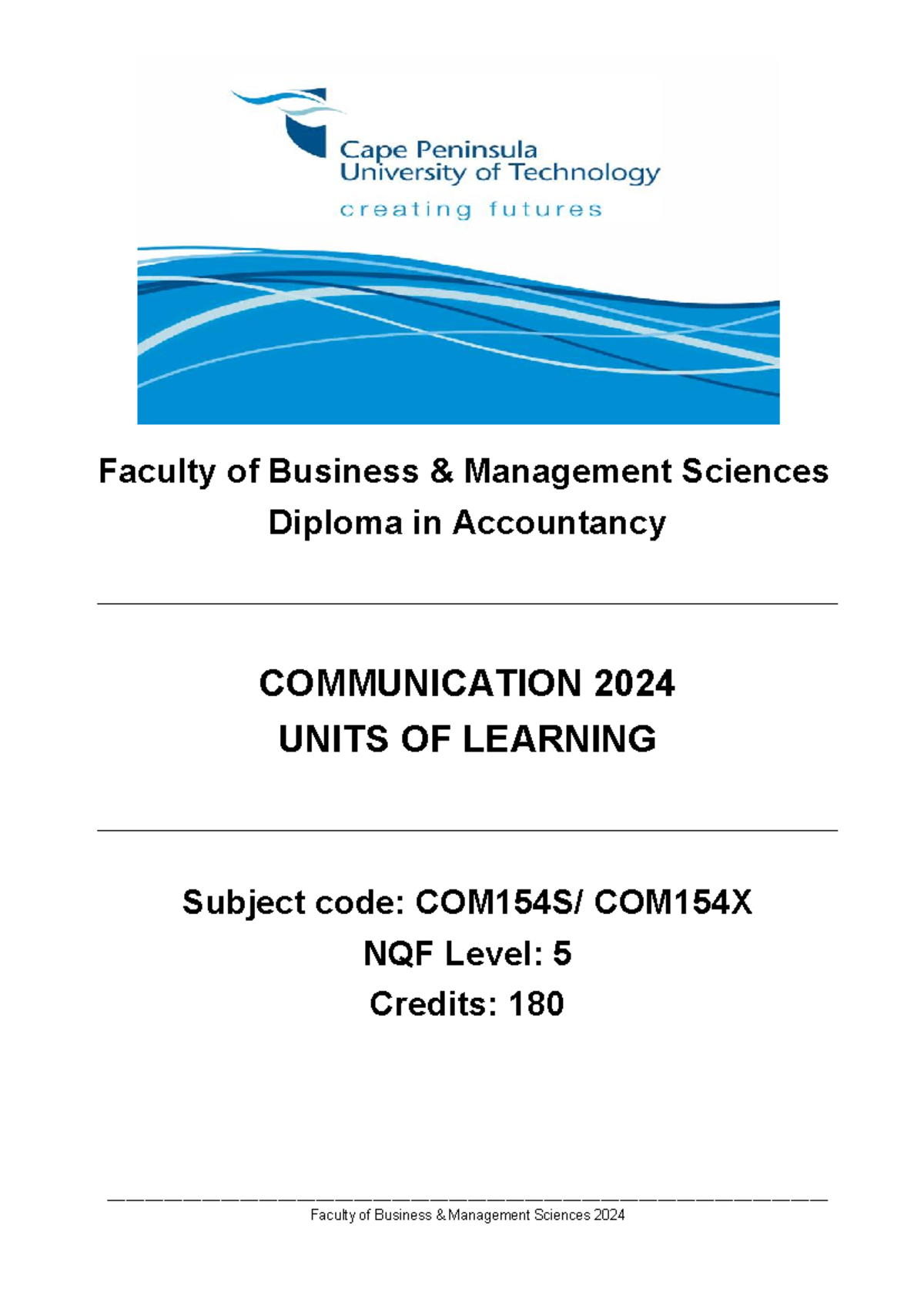 Communication Subject Guide - COM154S/COM154X (Final 2024) - Studocu