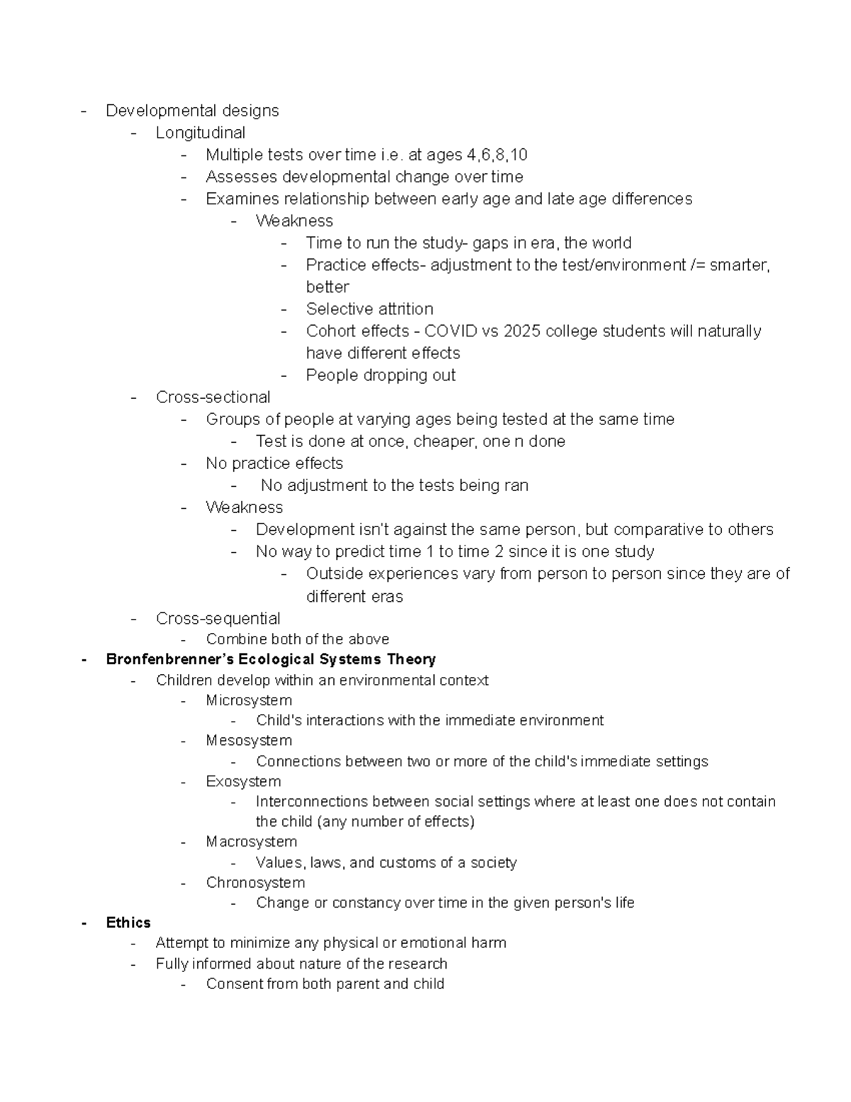 Developmental Changes in Prenatal Stages and Early Life Factors - Psy ...