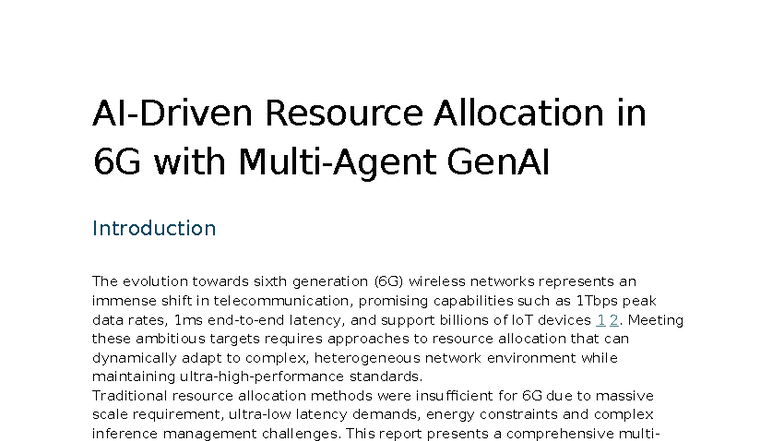 Resource Allocation in 6G with GenAI: A Comprehensive Study - Studocu