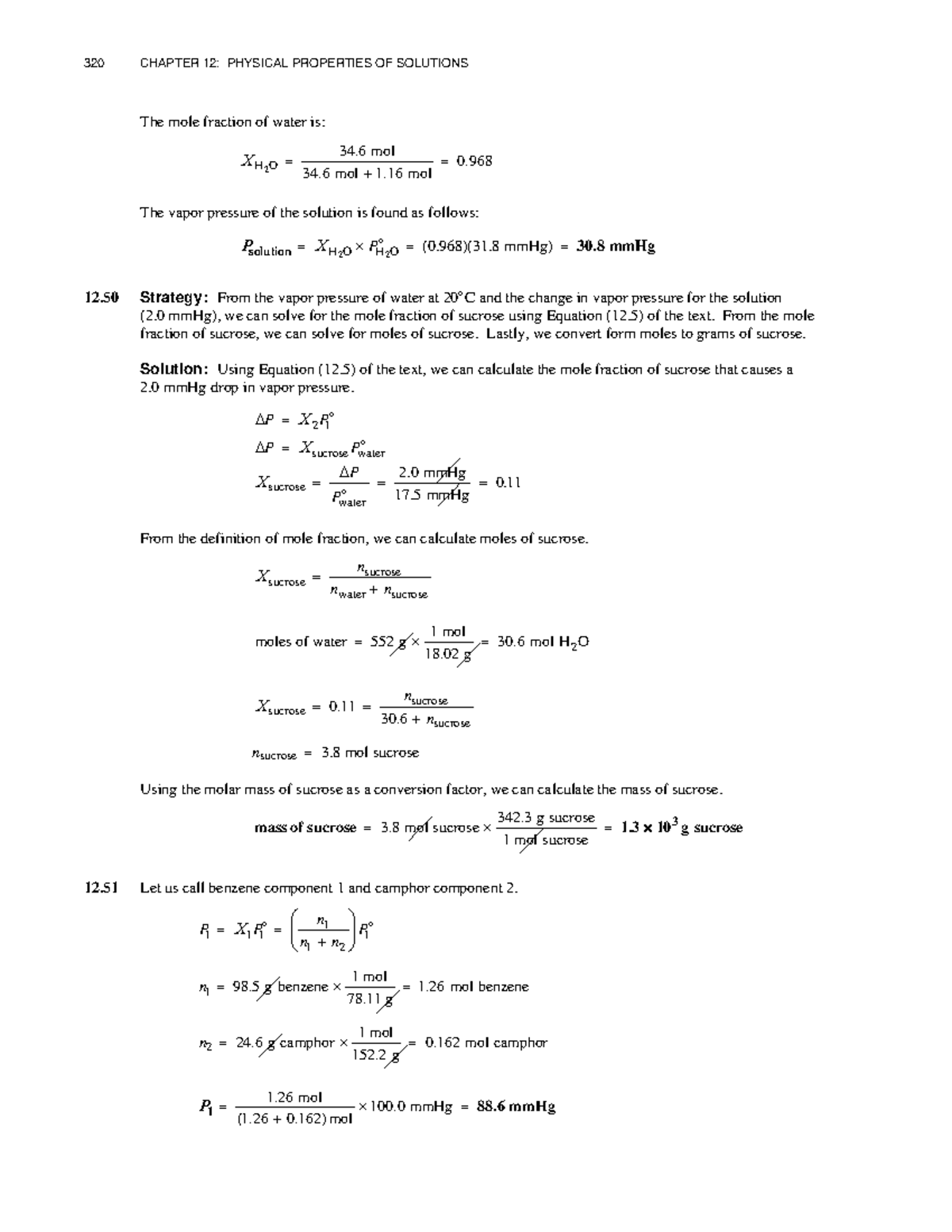 320 CHAPTER 12: PHYSICAL PROPERTIES OF SOLUTIONS - Solution Manual ...