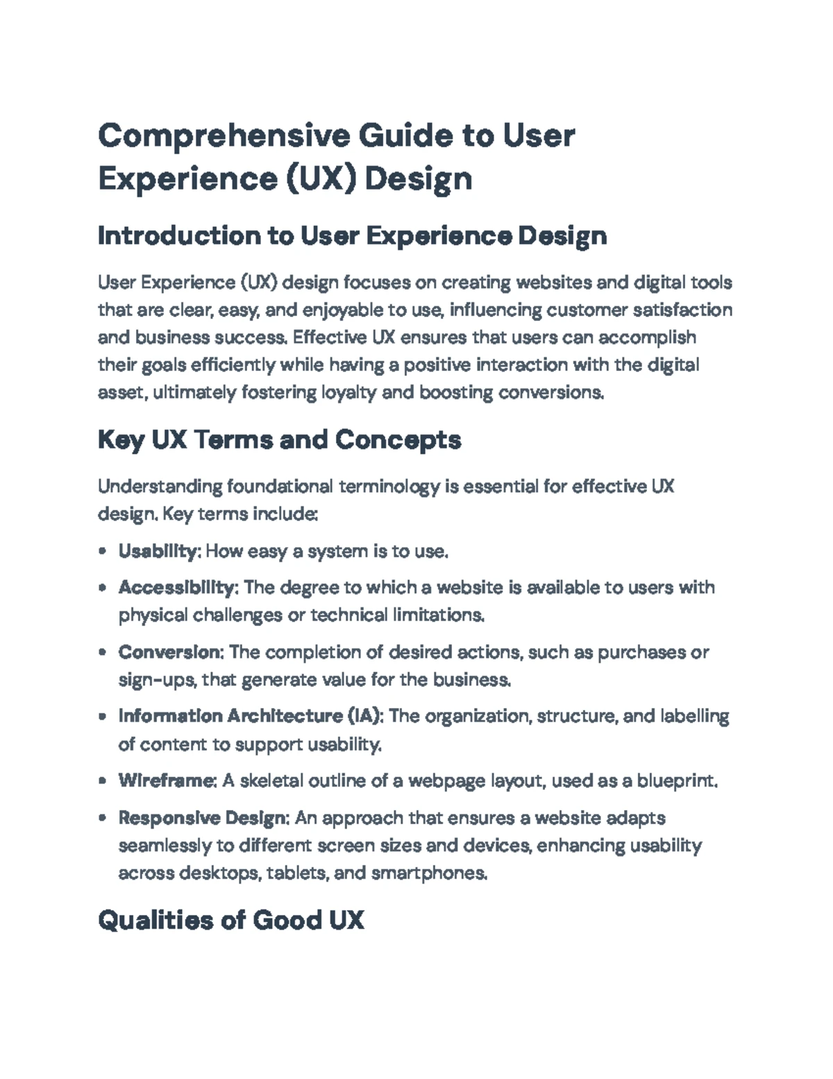 User Experience Design: Key Concepts and Principles (Course Code: TBD ...