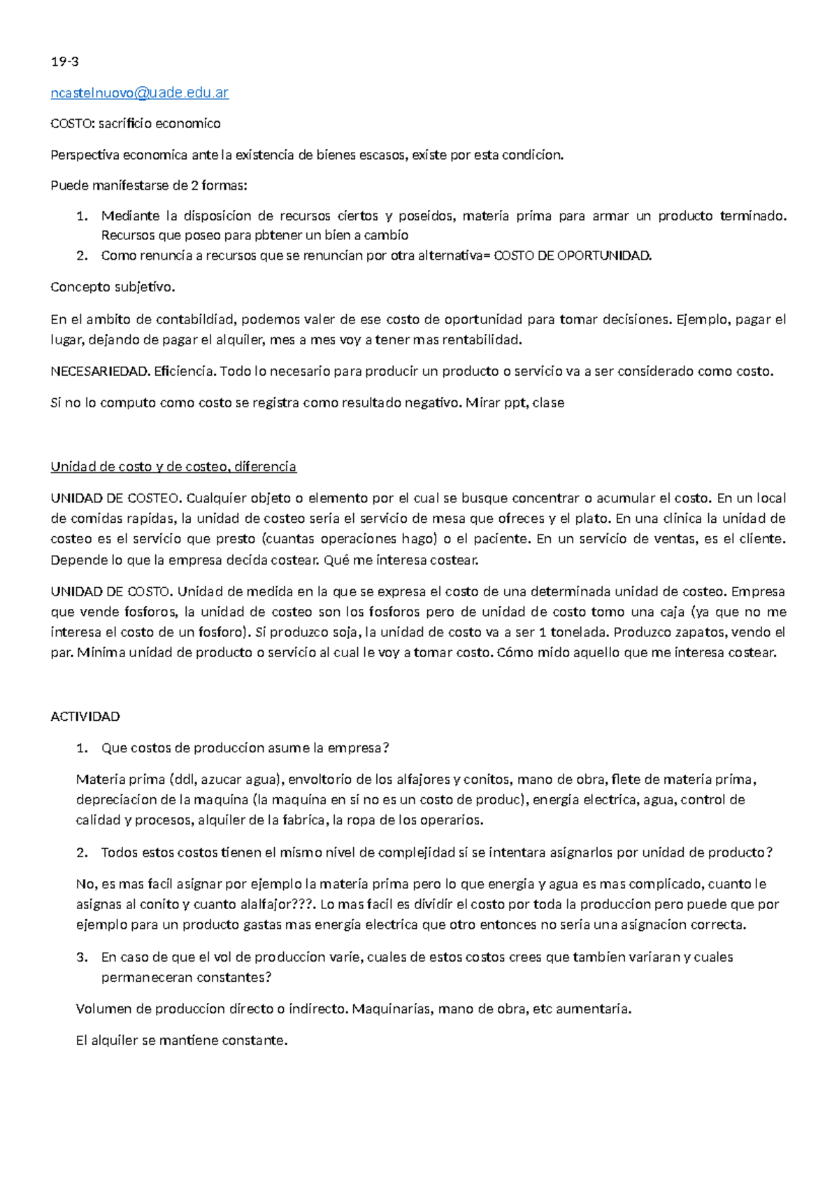 COSTO: Resumen del Primer Parcial sobre Costos y Contabilidad - Studocu