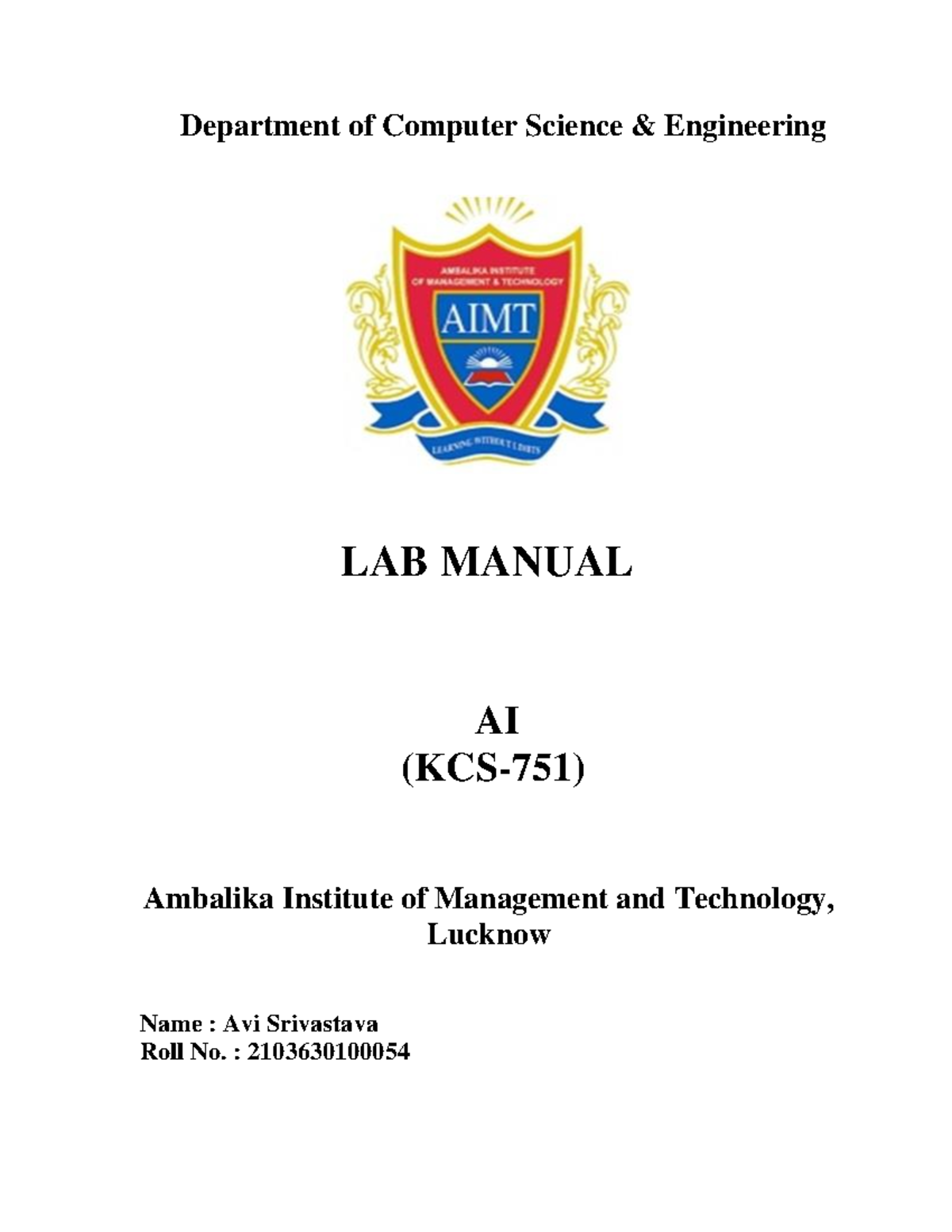 AI Lab Manual: Tower of Hanoi & A* Search Algorithm (KCS-751) - Studocu