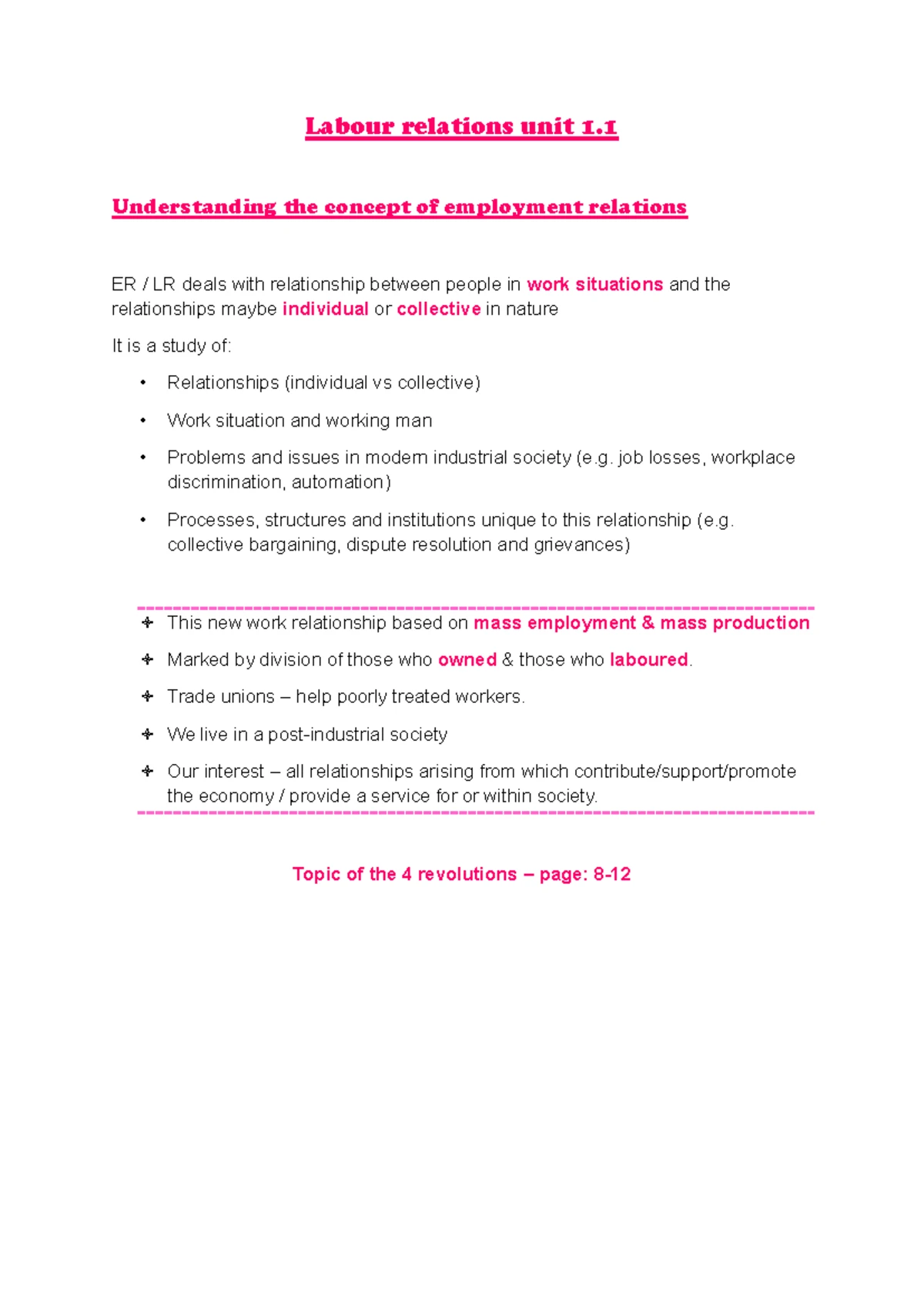 ARB 311 - Theme 1 Summary: Common Law & Labour Law Principles - Studocu