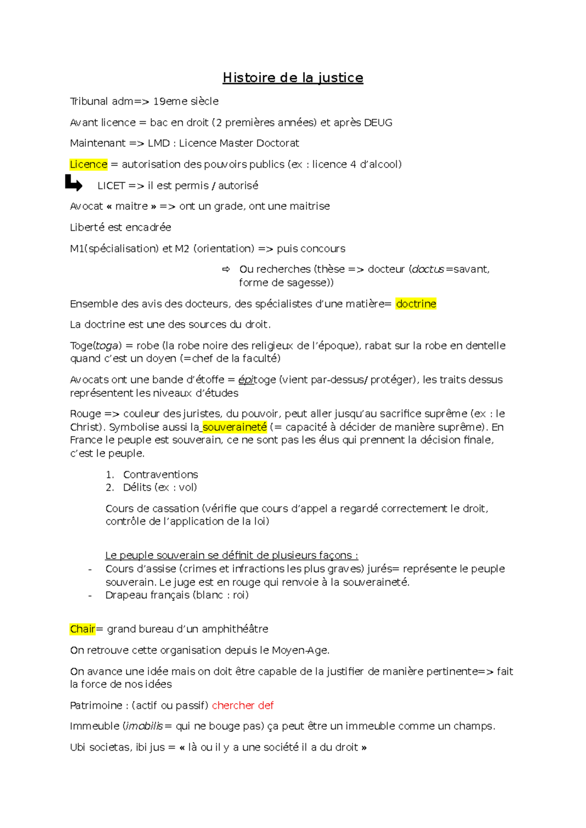 Histoire de la Justice au 19ème Siècle - Notes de Cours Droit LMD - Studocu
